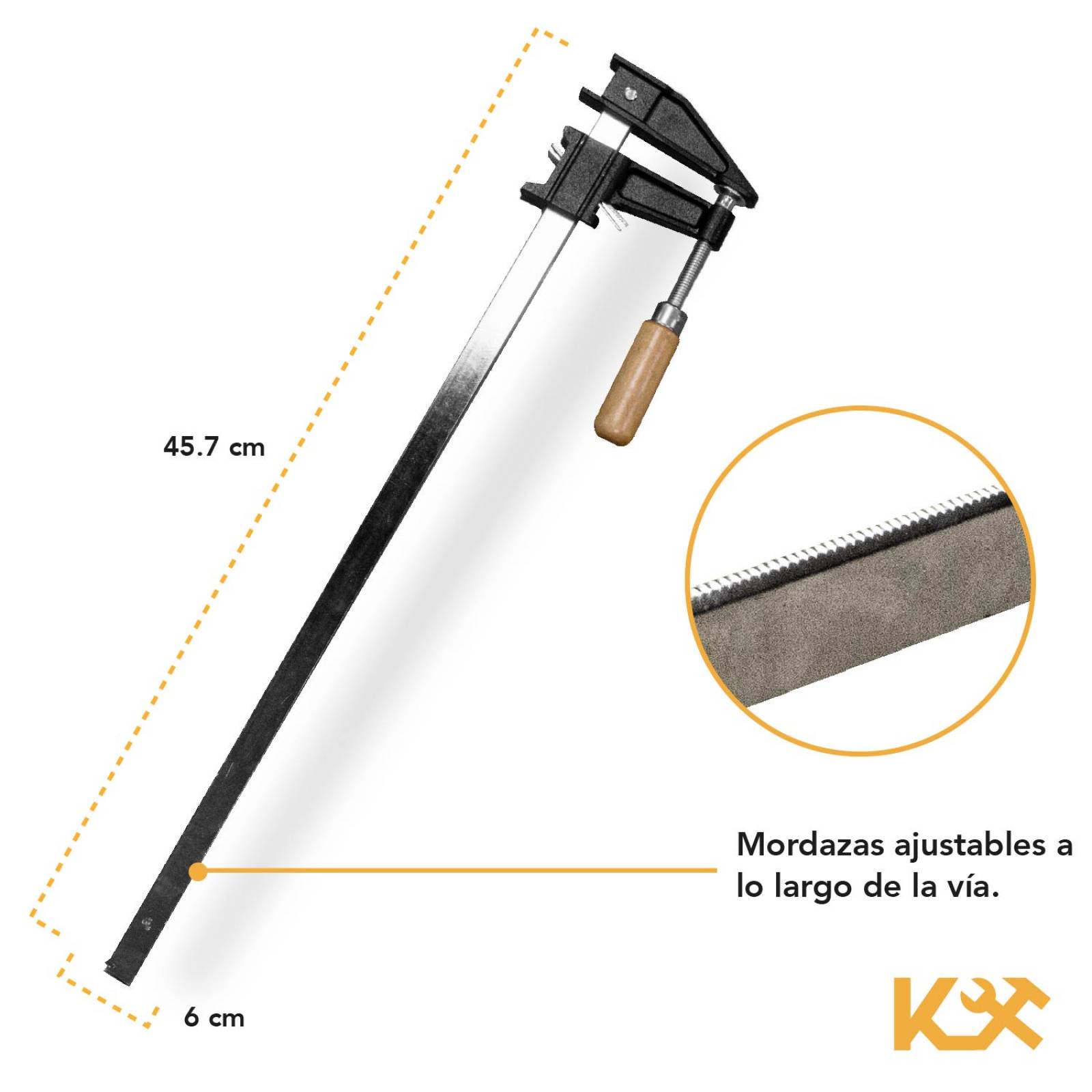 Prensa Sargento Para Madera Carpintero De 18 Pulgadas Y 6 Cm