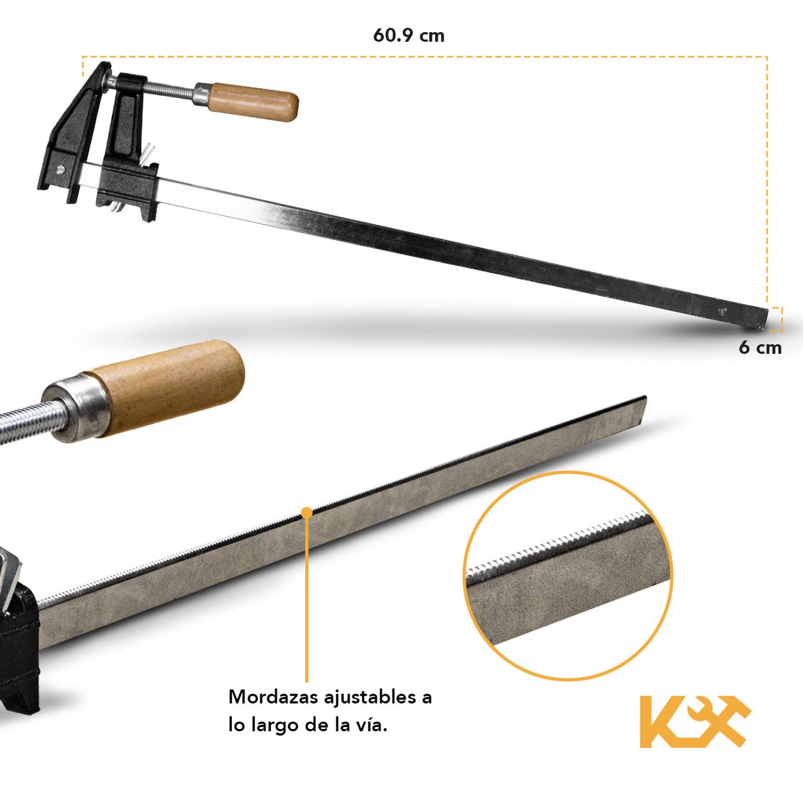 Prensa Sargento Para Madera Carpintero De 24 Pulgadas 6cm