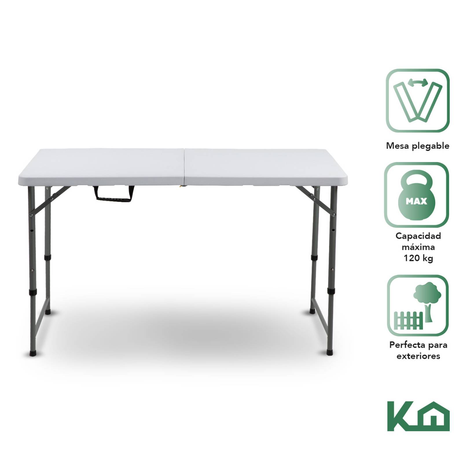 Mesa Plegable 120cm Portatil Portafolio Evento Fiesta Jardin