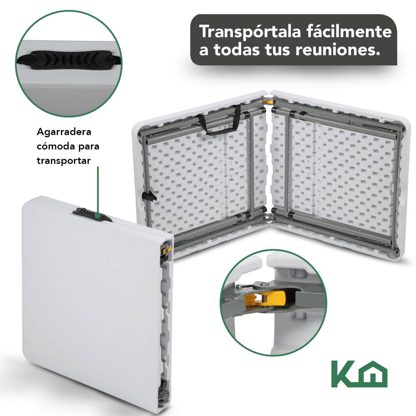 Mesa Plegable 120cm Portatil Portafolio Evento Fiesta Jardin