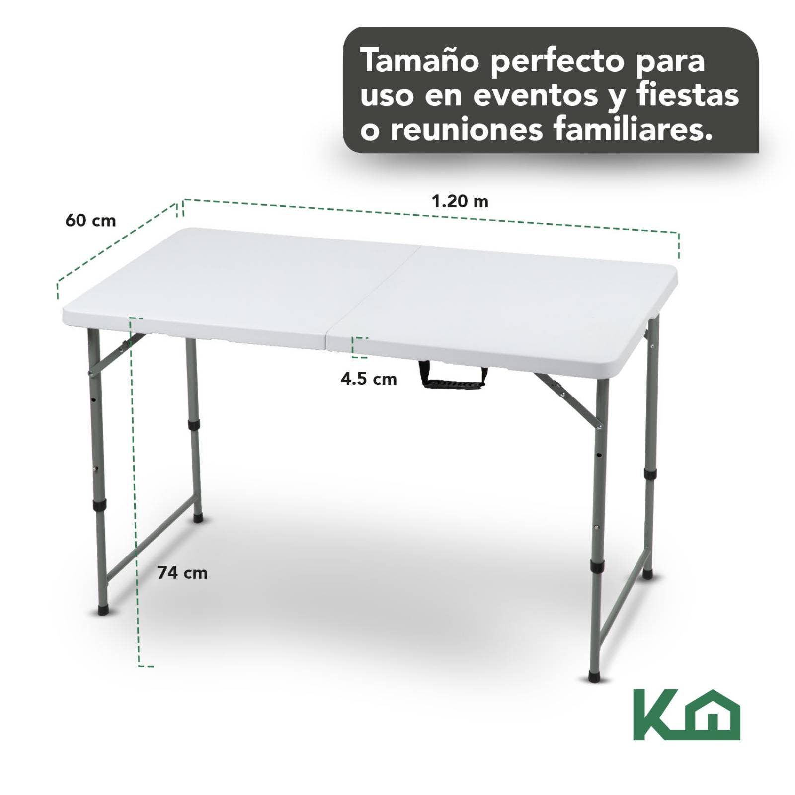 Mesa Plegable 120cm Portatil Portafolio Evento Fiesta Jardin