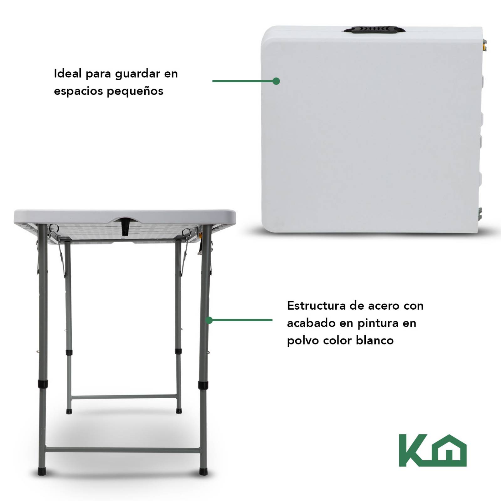 Mesa Plegable 120cm Portatil Portafolio Evento Fiesta Jardin