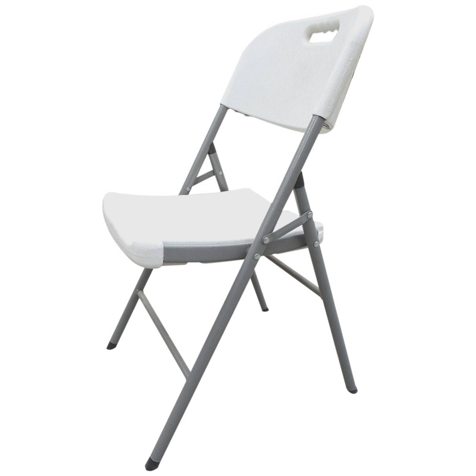 Paquete 4 Sillas Blancas Plegables Plastico Fiestas Eventos