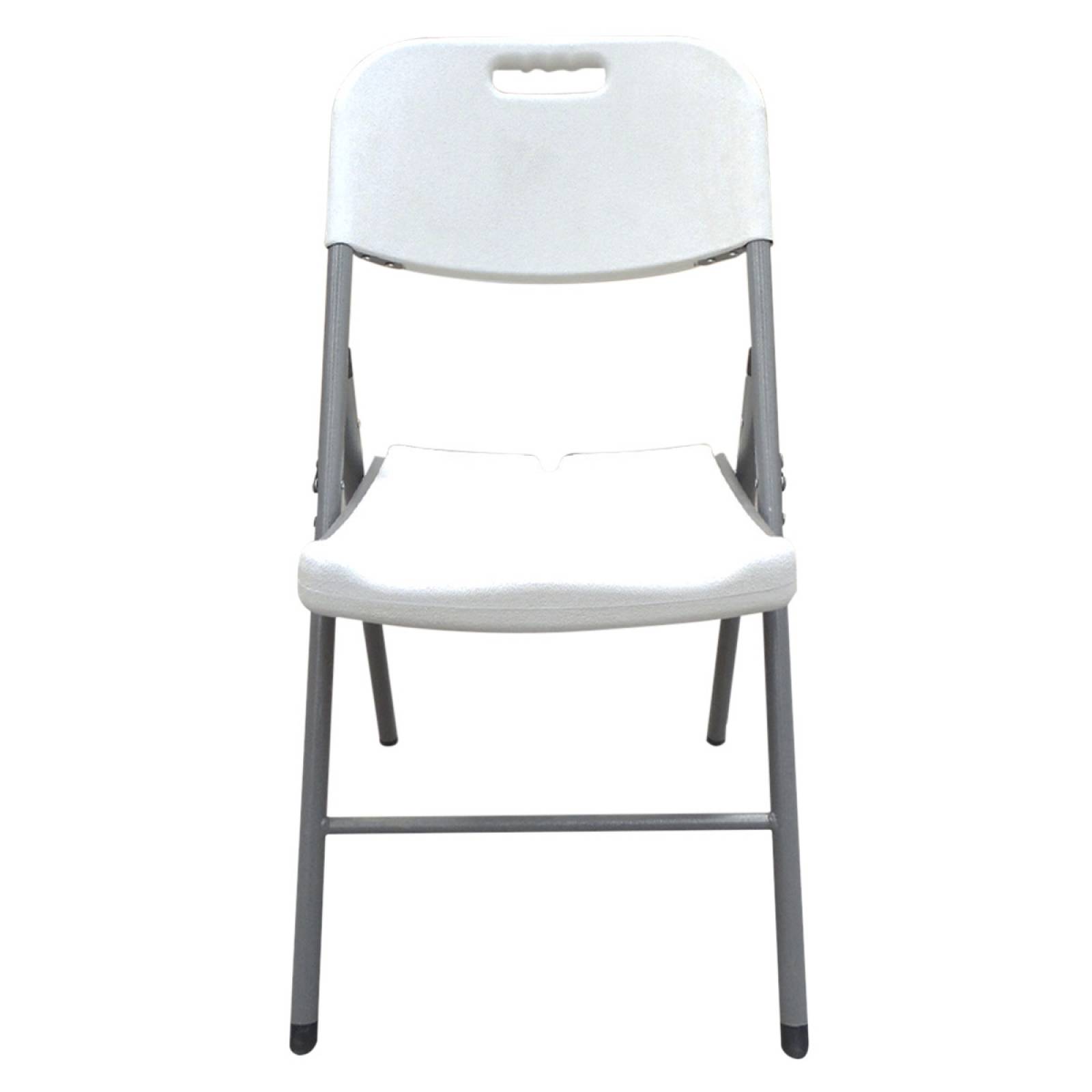 Paquete 4 Sillas Blancas Plegables Plastico Fiestas Eventos