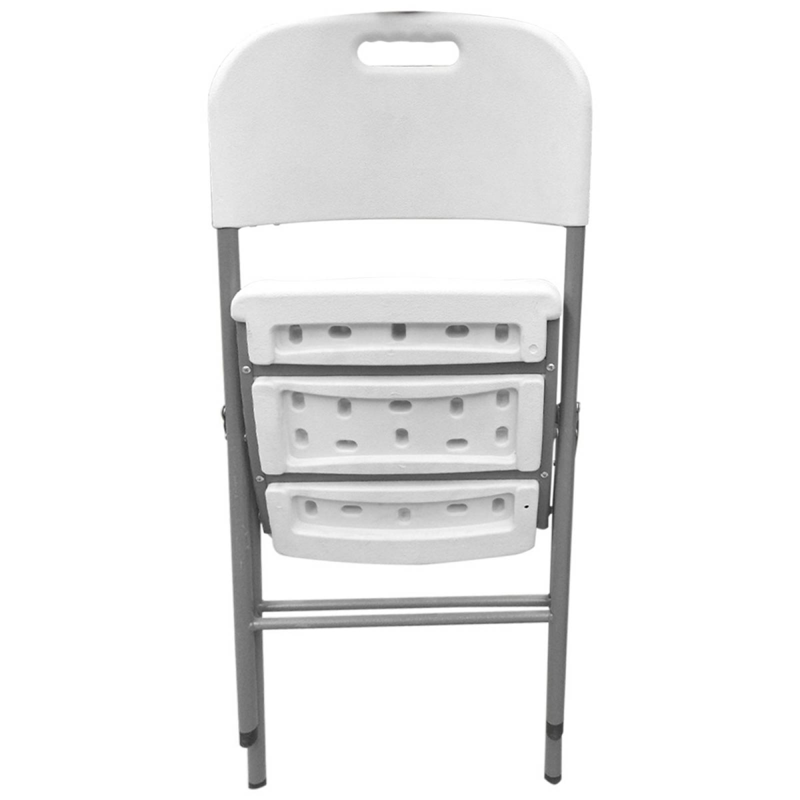 Paquete 4 Sillas Blancas Plegables Plastico Fiestas Eventos