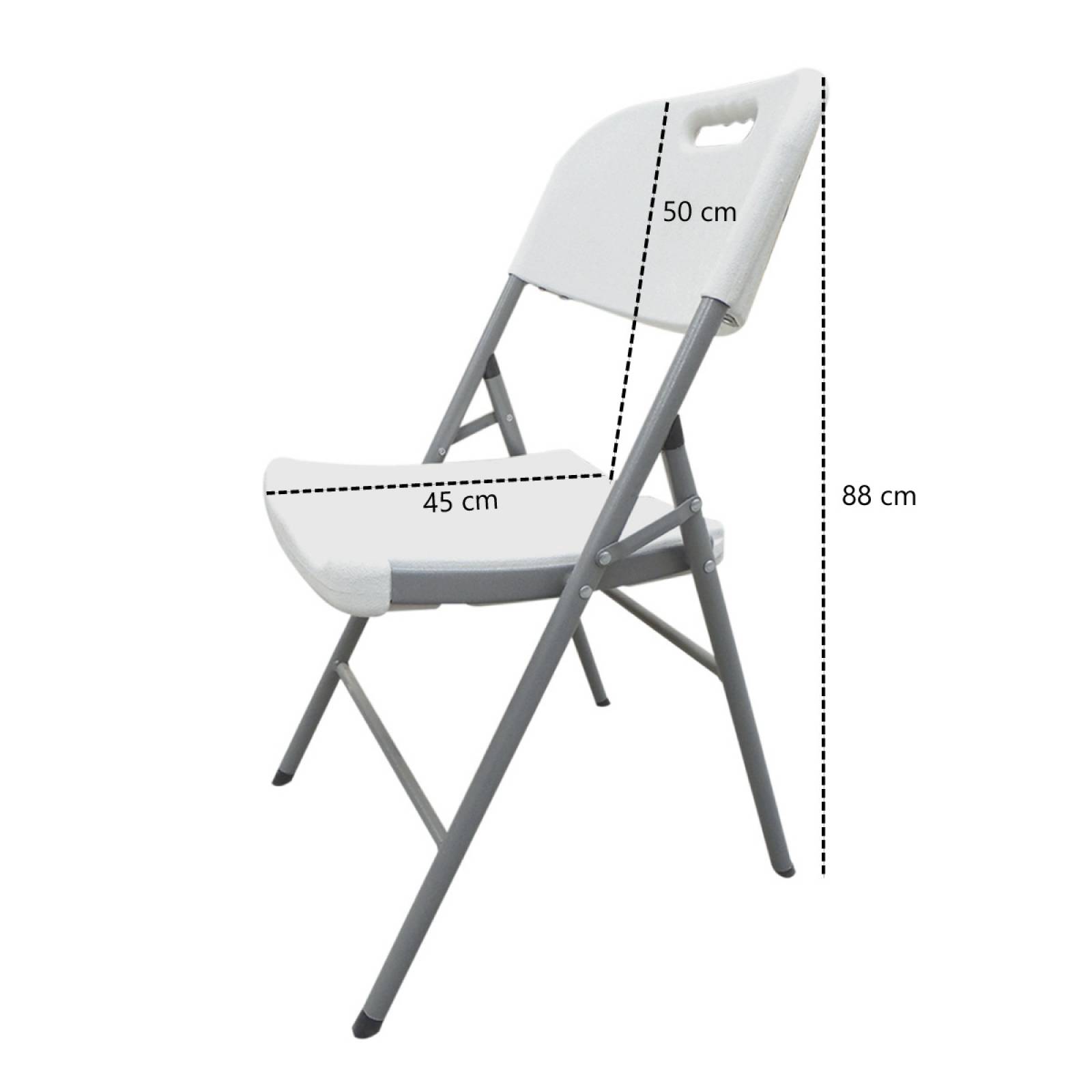 Paquete 4 Sillas Blancas Plegables Plastico Fiestas Eventos