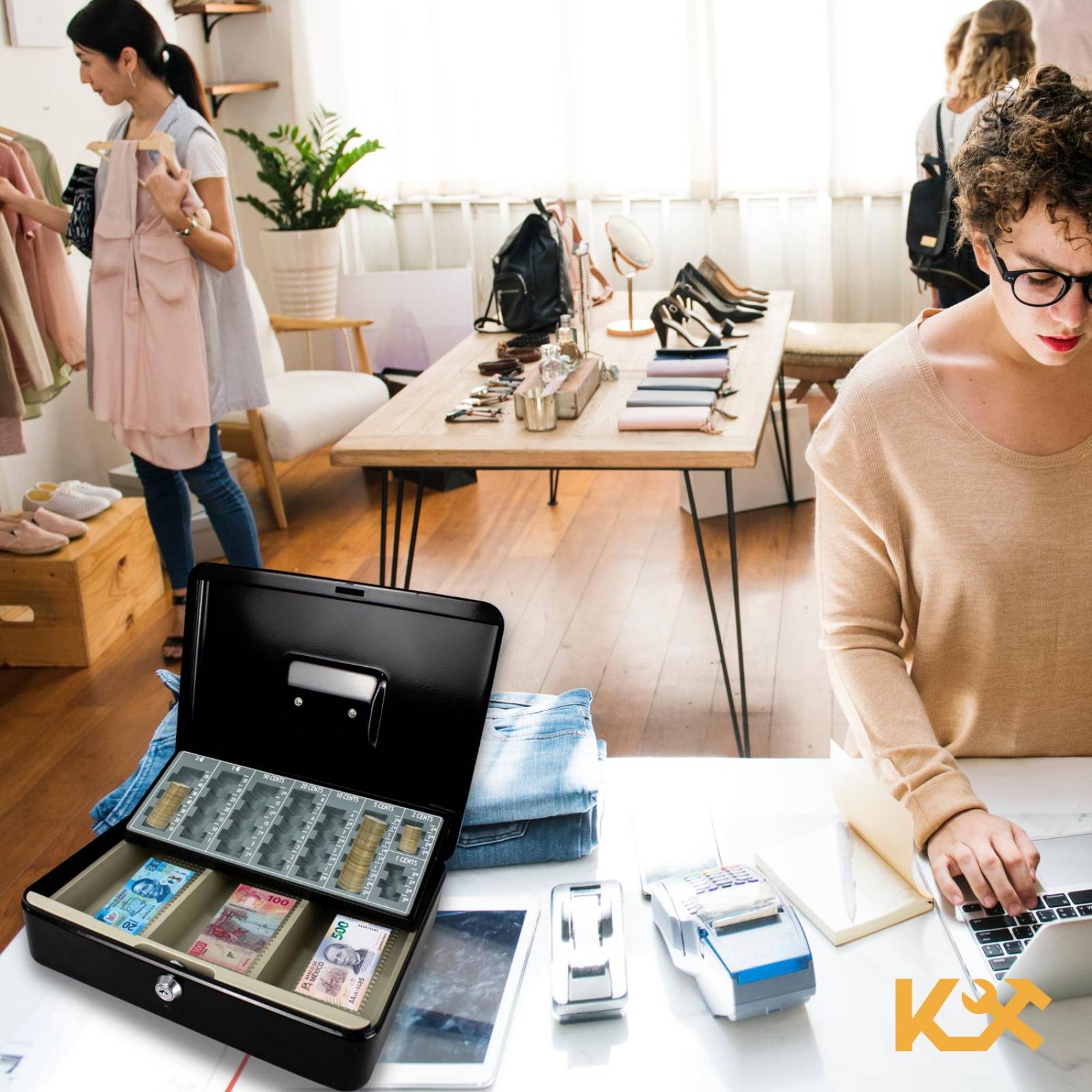 Caja Para Dinero 3 Separadores 30 Cm Charola Para Monedas