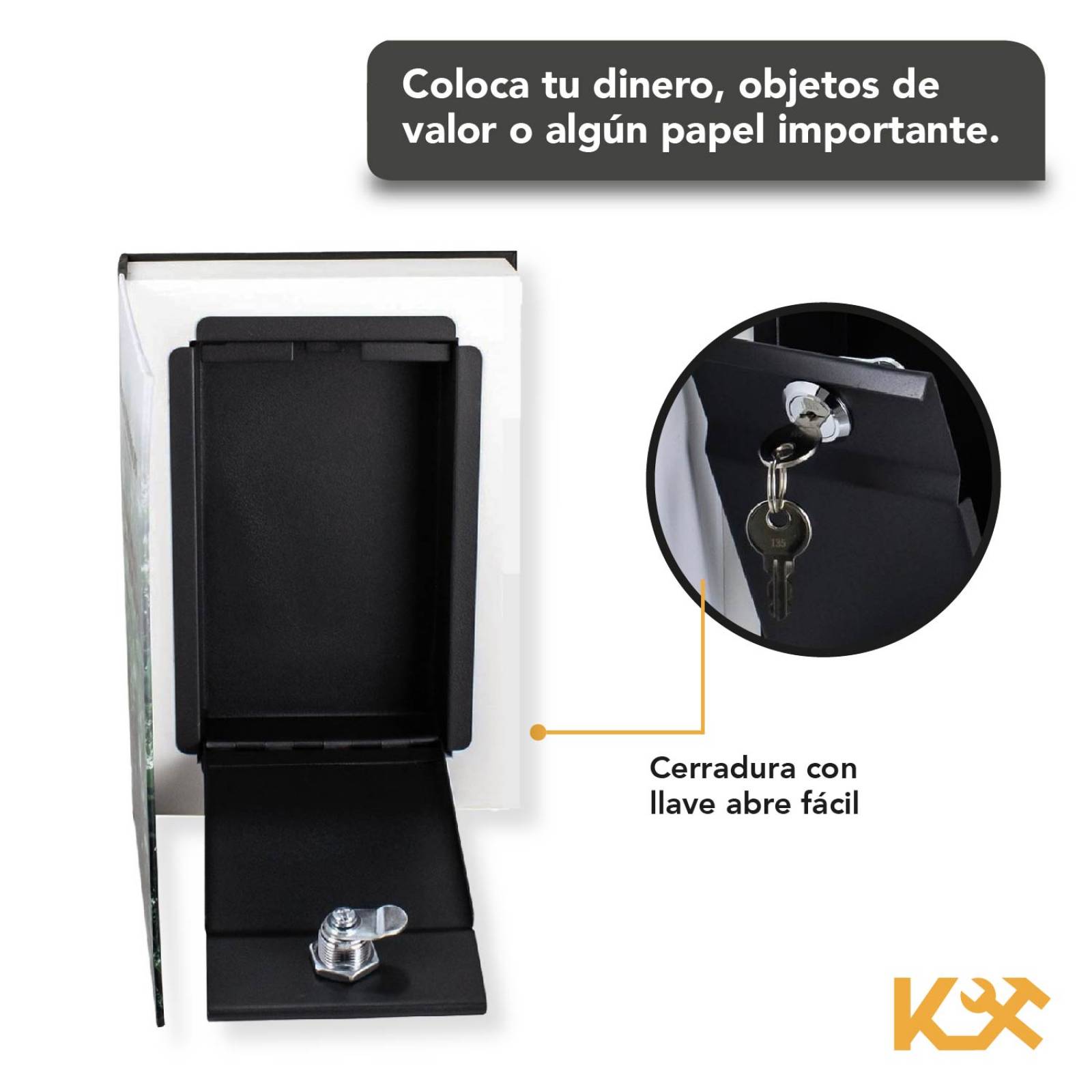 Caja De Seguridad Tipo Libro Oculta 23 Cm De Llave Camuflaje