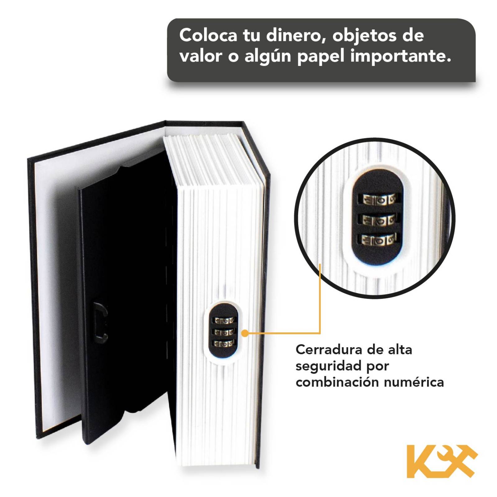 Caja De Seguridad Forma De Libro 24 Cm Con Combinacion