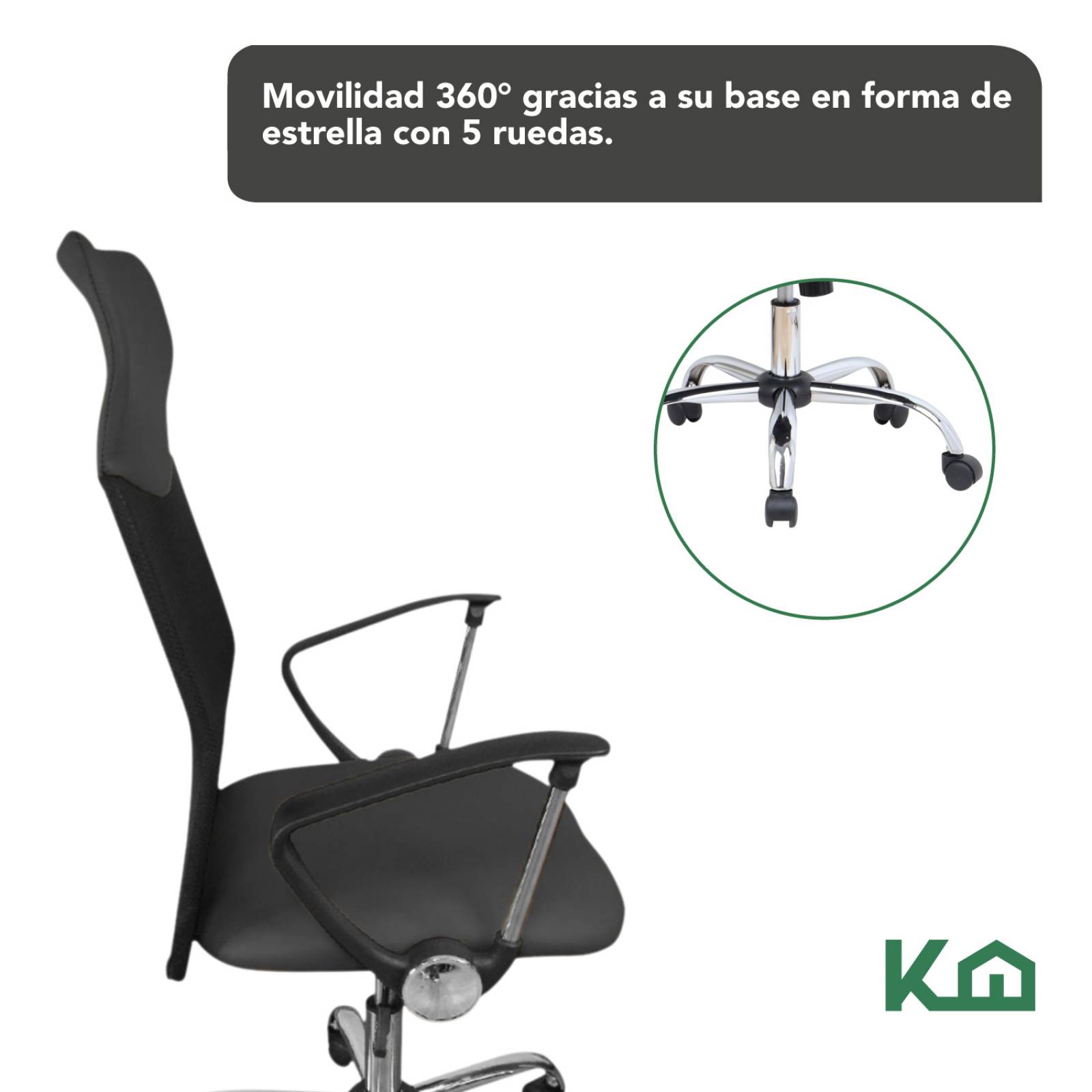 Silla De Oficina Ejecutiva Ergonomica Mesch Piel Sintetica