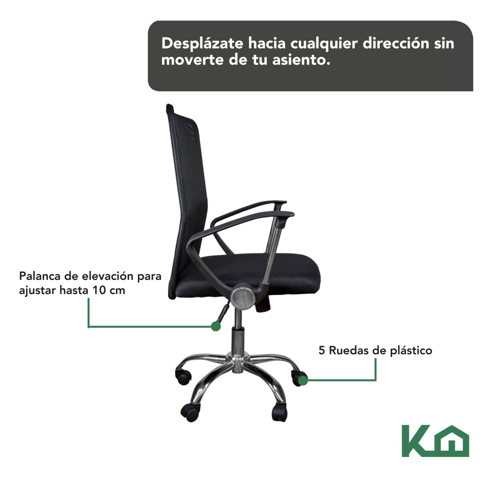 Silla Ejecutiva Tapizado Mesh Ergonomica Escritorio Oficina