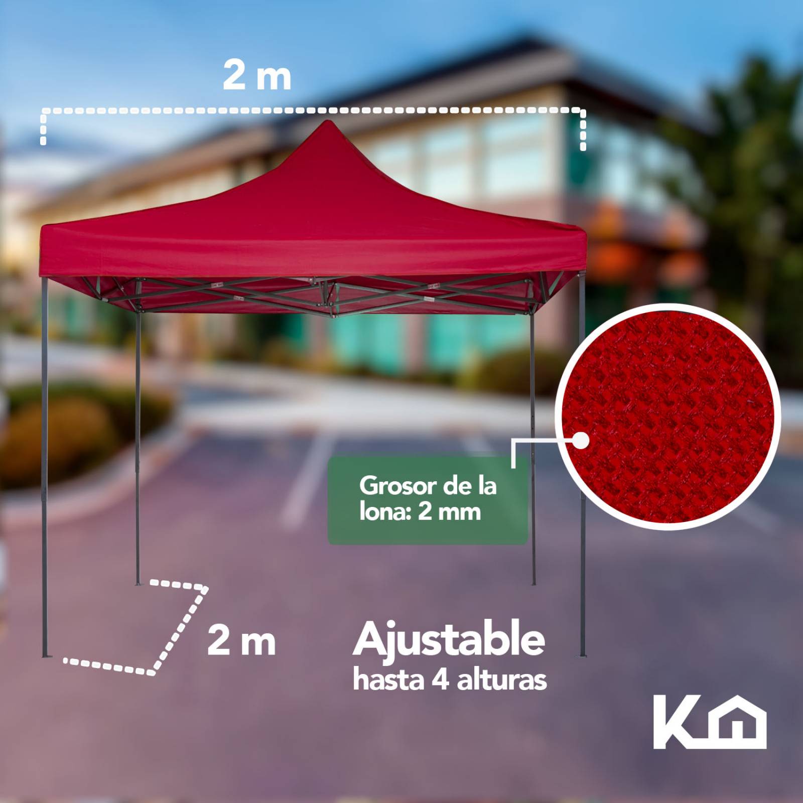 Toldo Carpa Impermeable Plegable Acero 2x2 Jardin Con Bolsa