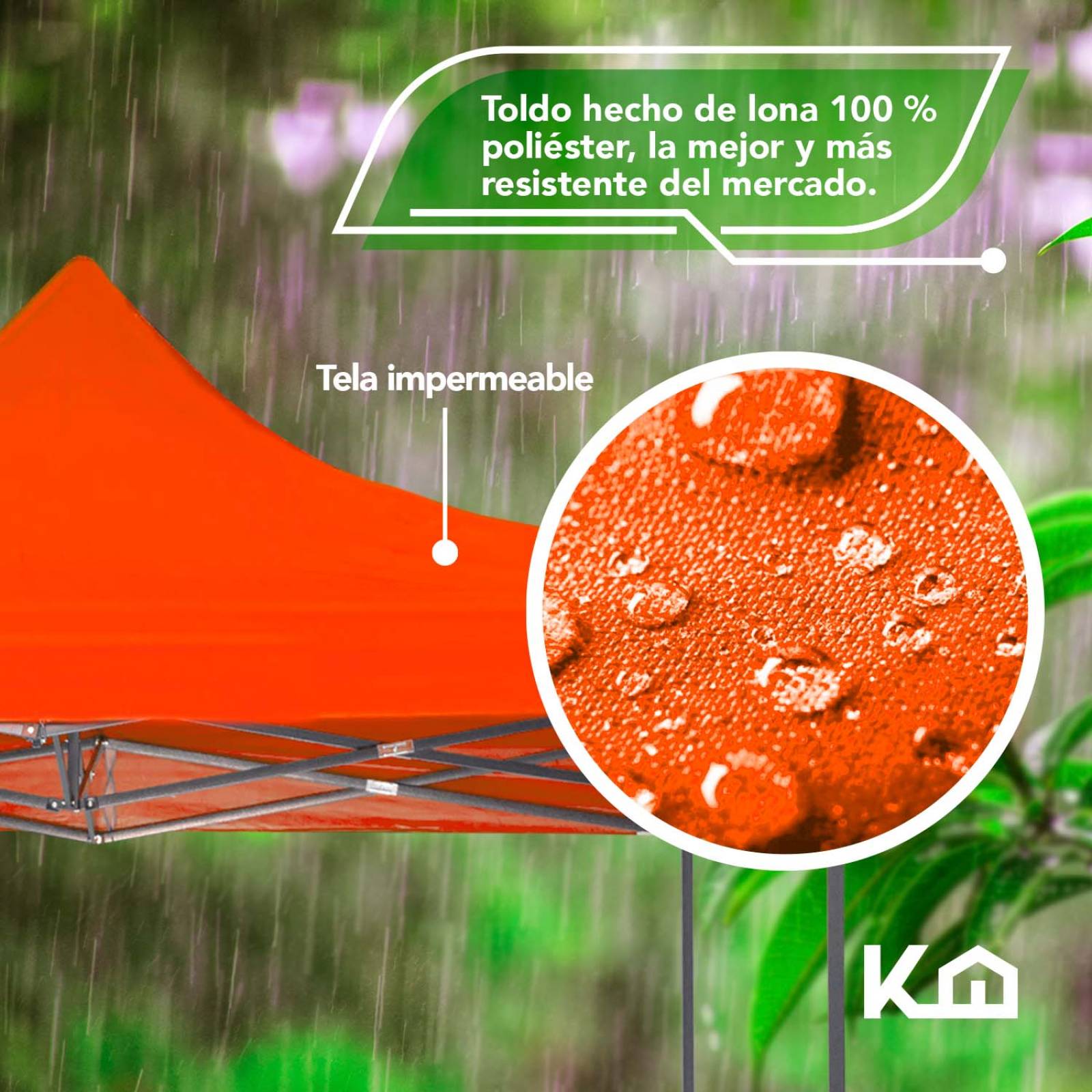 Toldo Carpa Impermeable Plegable Portatil Acero 3x3 + Bolsa