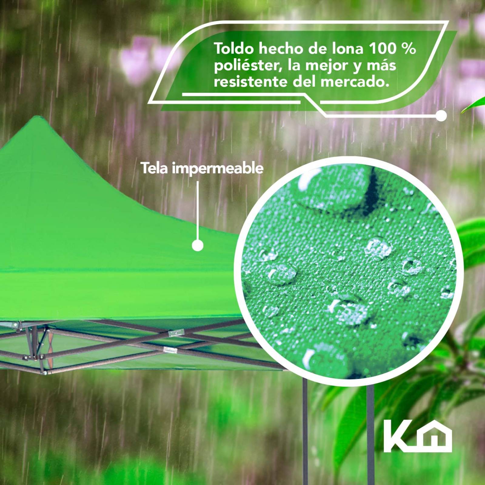 Toldo Carpa Impermeable Plegable Portatil Acero 3x3 + Bolsa