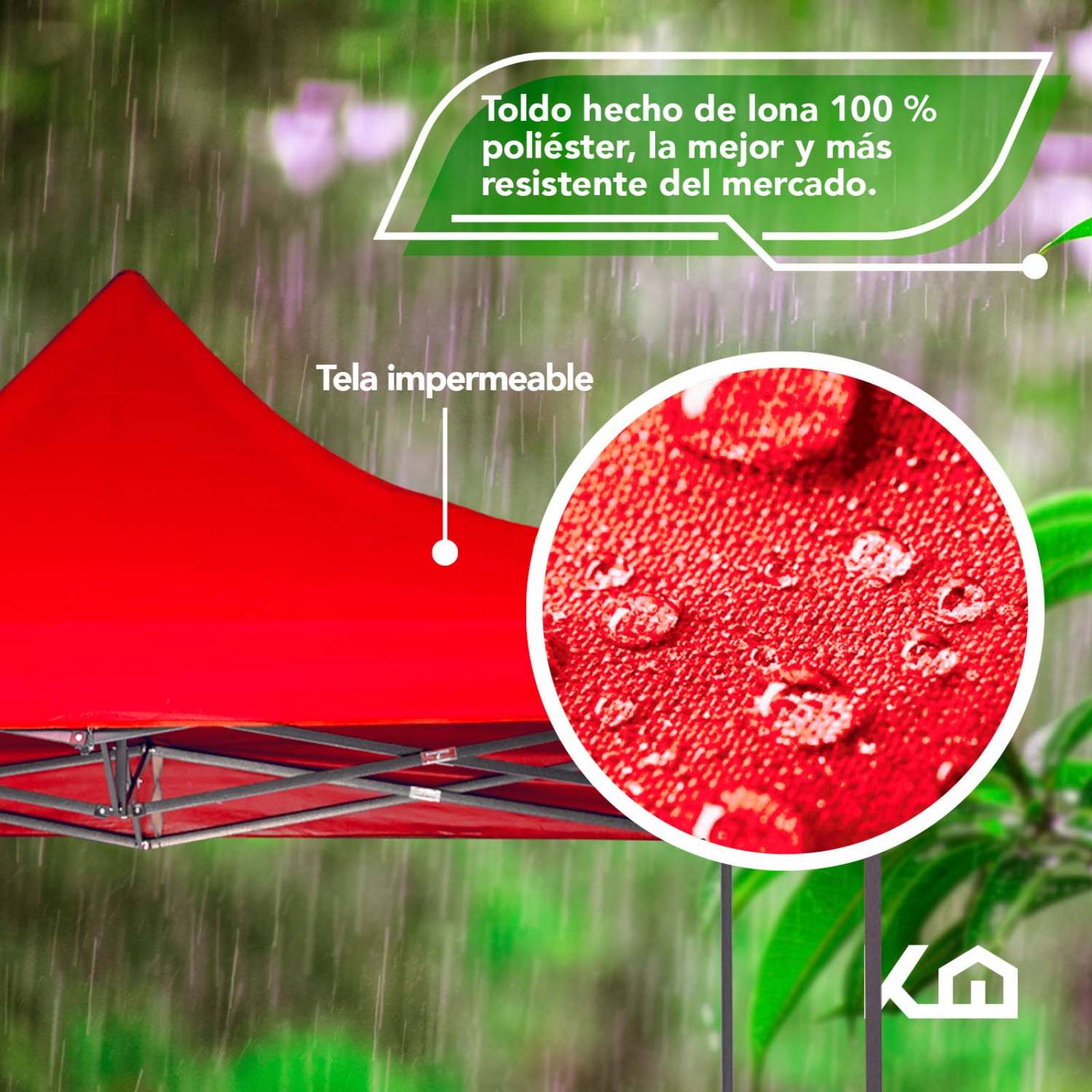 Toldo Carpa Plegable Impermeable 3x4.5m + Bolsa Transporte
