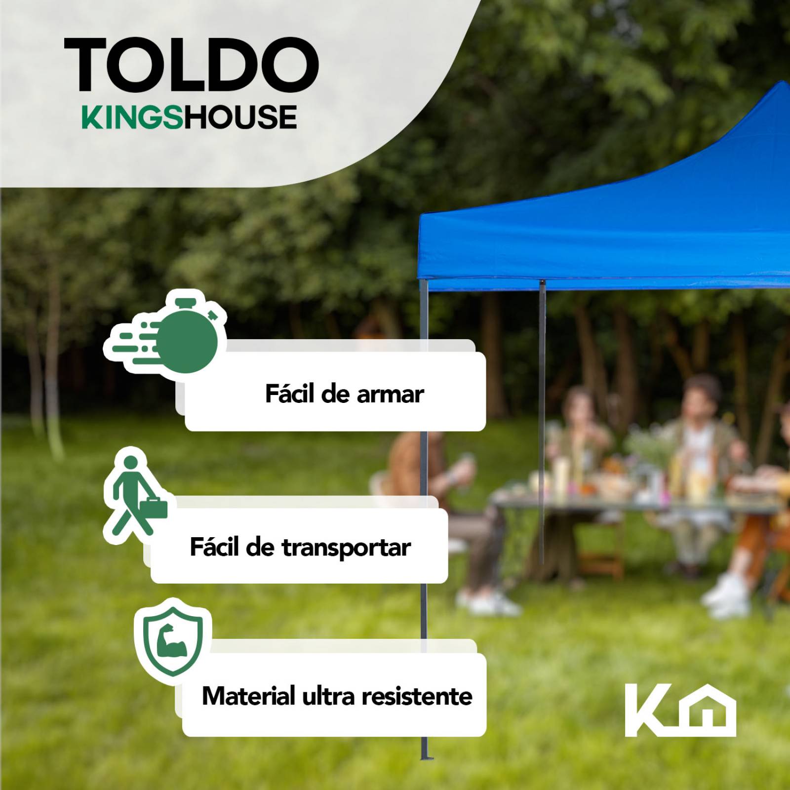 Toldo Carpa Plegable Impermeable 3x6m + Bolsa Transportadora