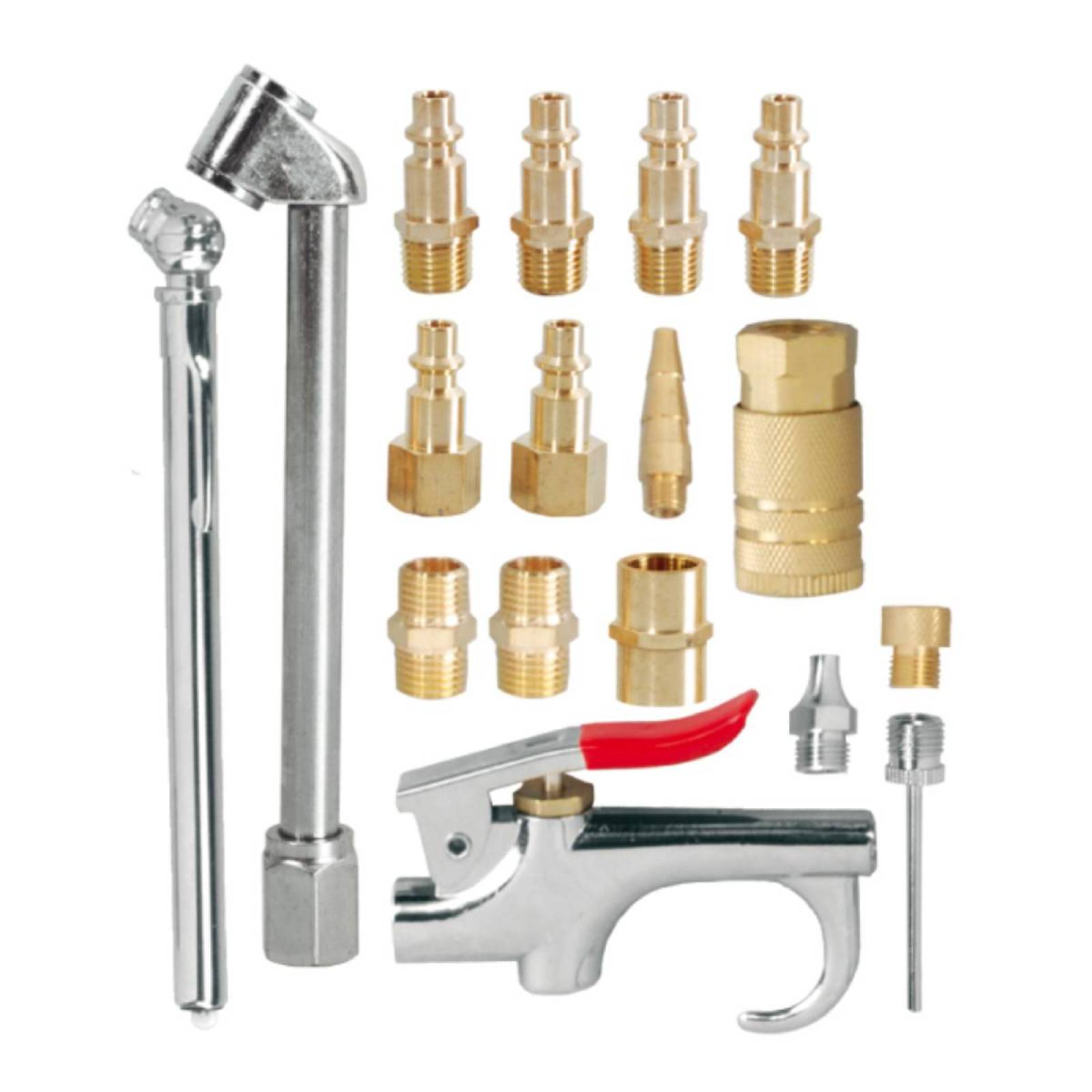 Kit Accersorios Para Compresor Manguera 15 M Aire 18 Piezas