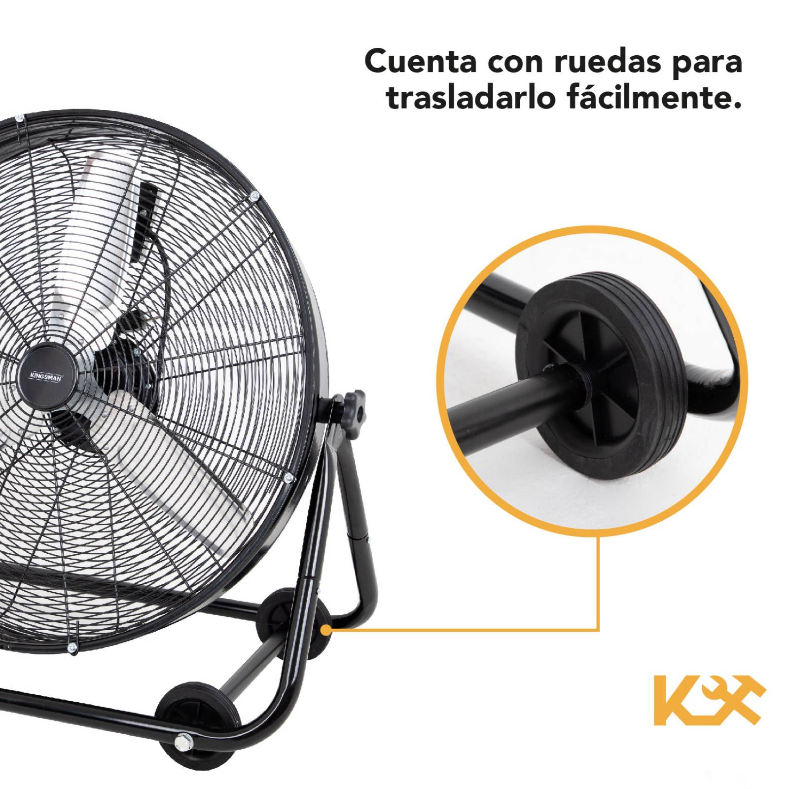 Ventilador Piso Industrial Portatil 24 Pulgada Aluminio 200w