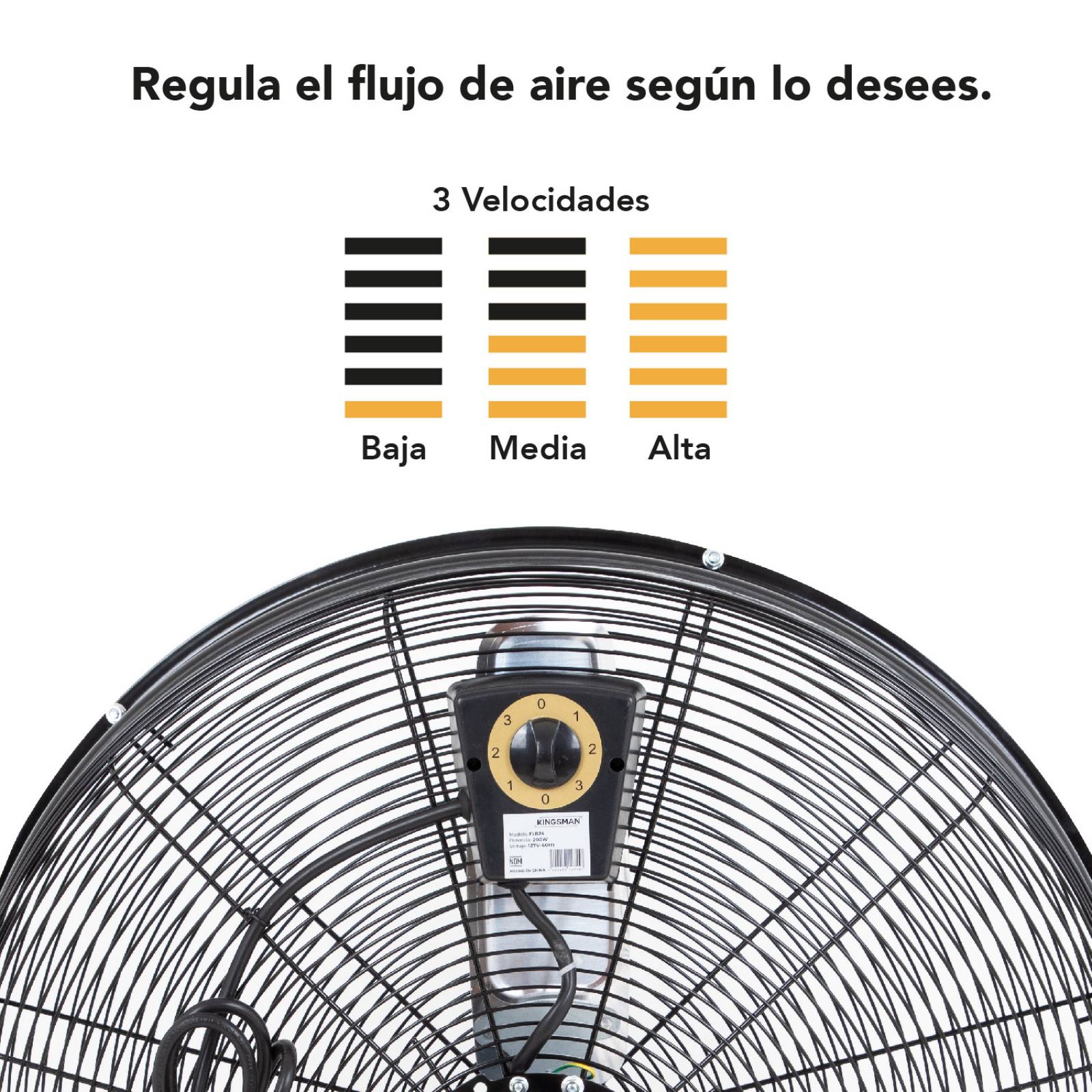 Ventilador Piso Industrial Portatil 24 Pulgada Aluminio 200w