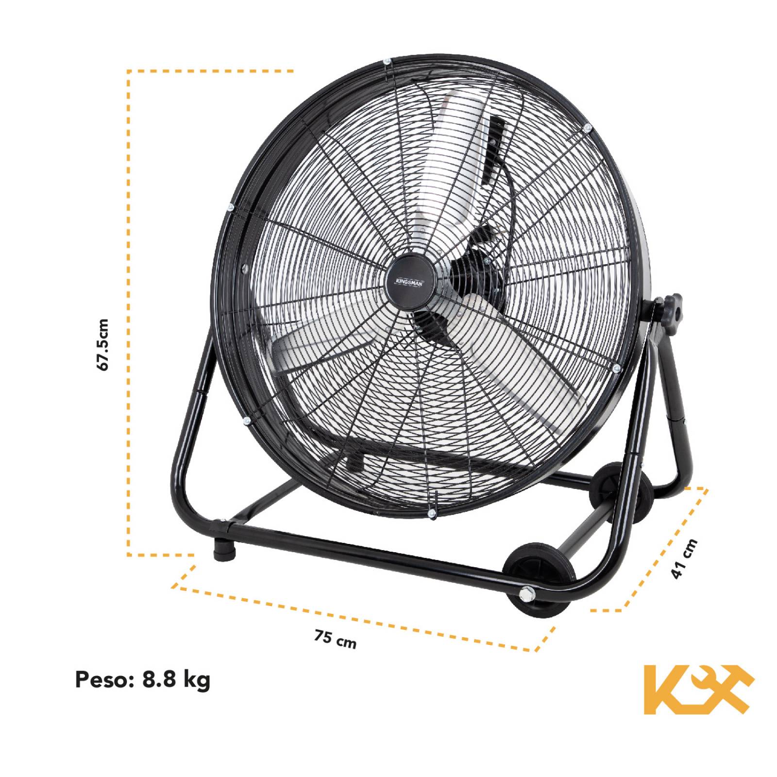 Ventilador Piso Industrial Portatil 24 Pulgada Aluminio 200w