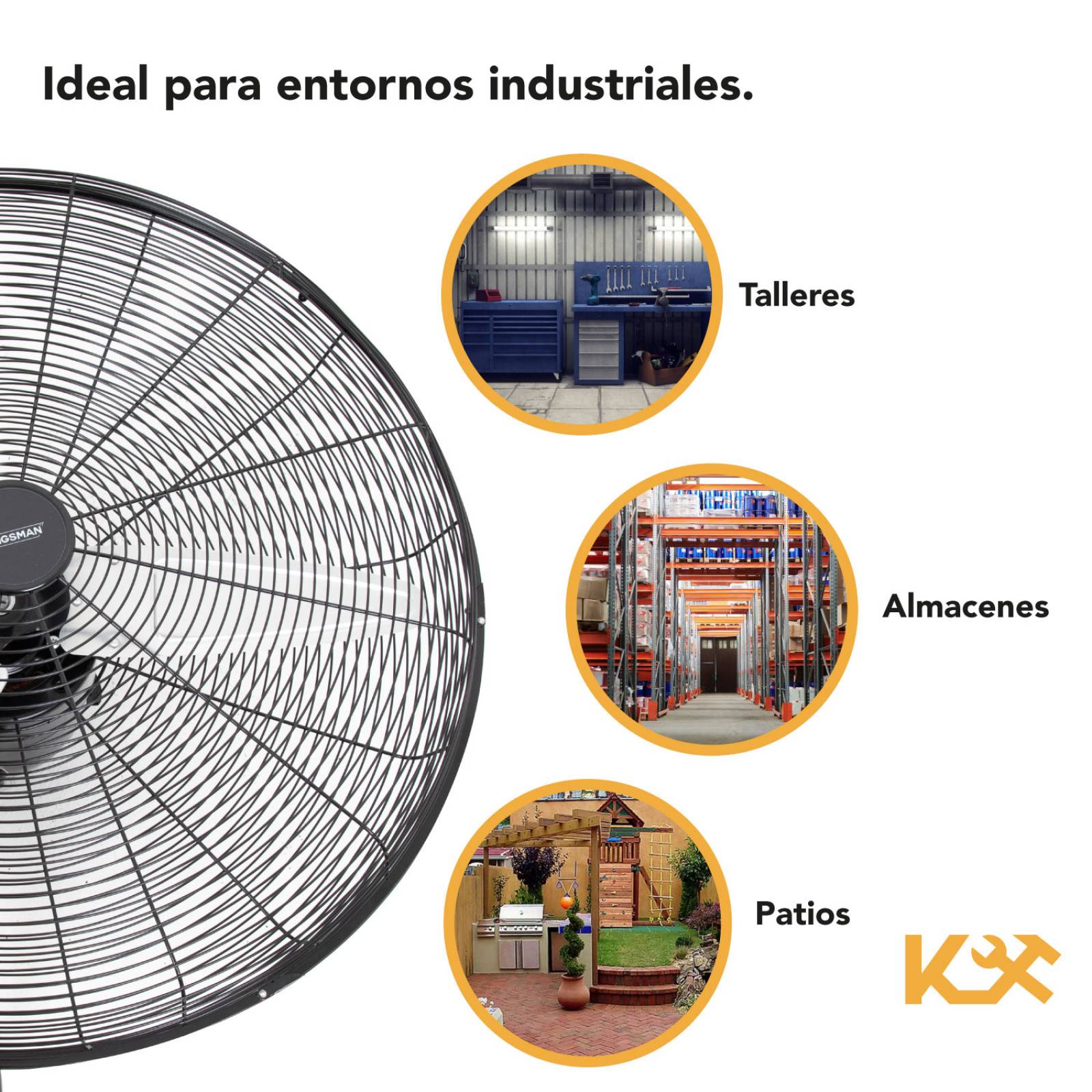Ventilador Pared Industrial 30 Pulgadas Aluminio Ajustable