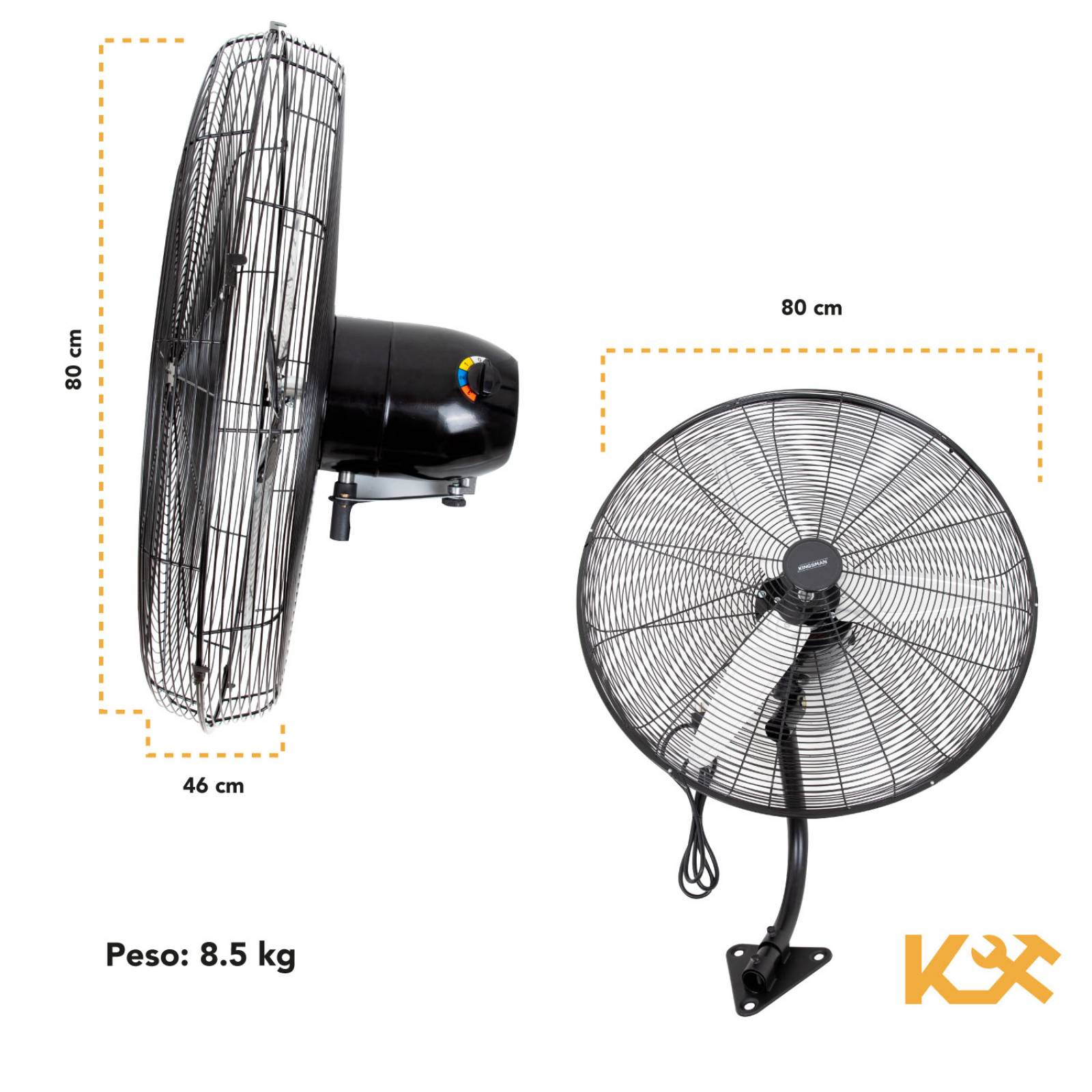 Ventilador Pared Industrial 30 Pulgadas Aluminio Ajustable