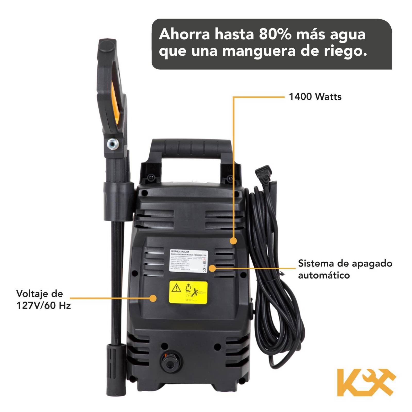 Hidrolavadora Electrica Portatil 1500 Psi 1400w + Accesorios