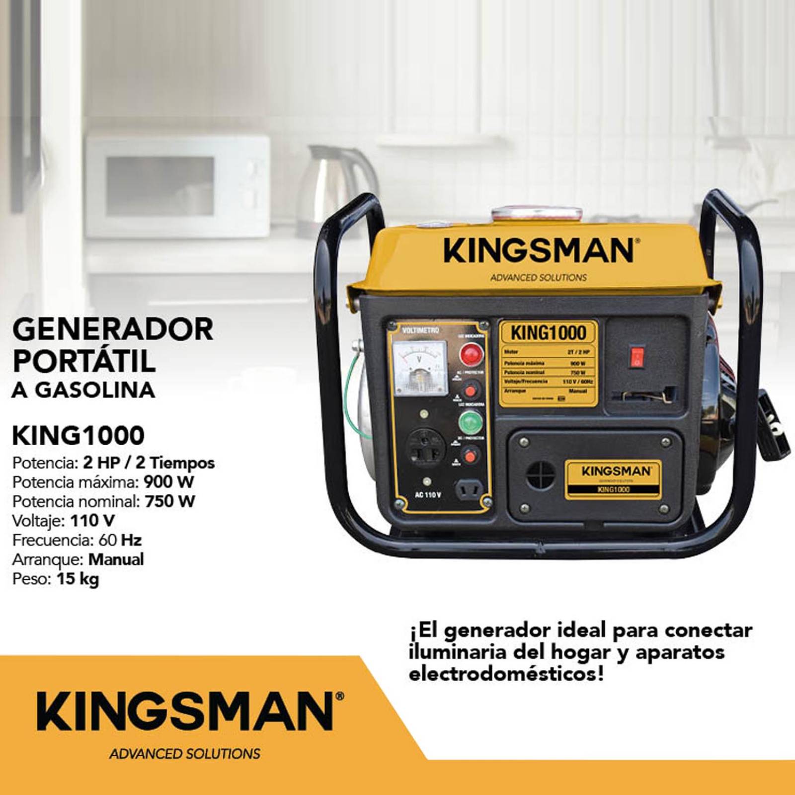 Generador Portatil A Gasolina 110v 2.0hp Corriente Electrica