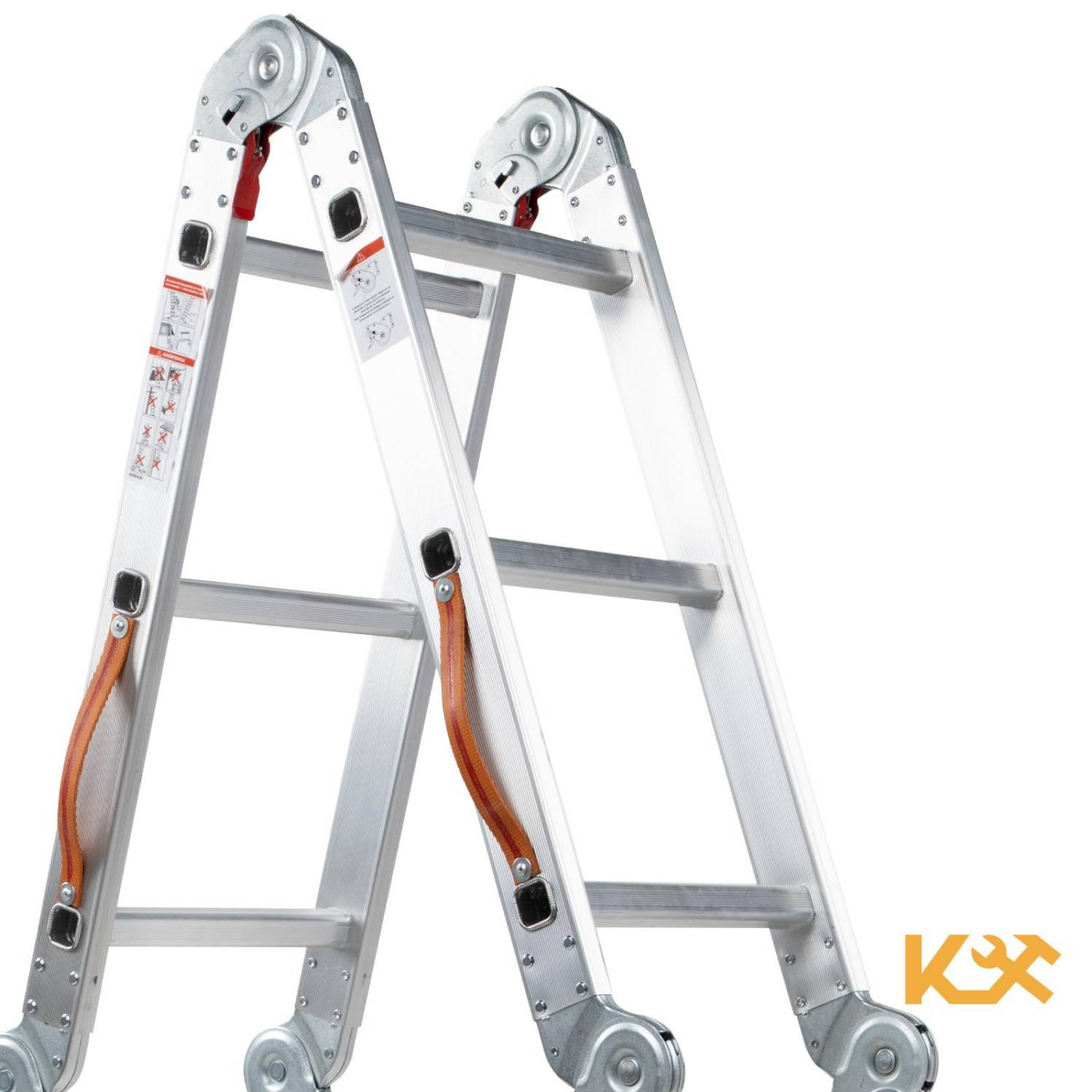 Escalera Multiposiciones Aluminio 3.5m 12 Peldaños Charolas