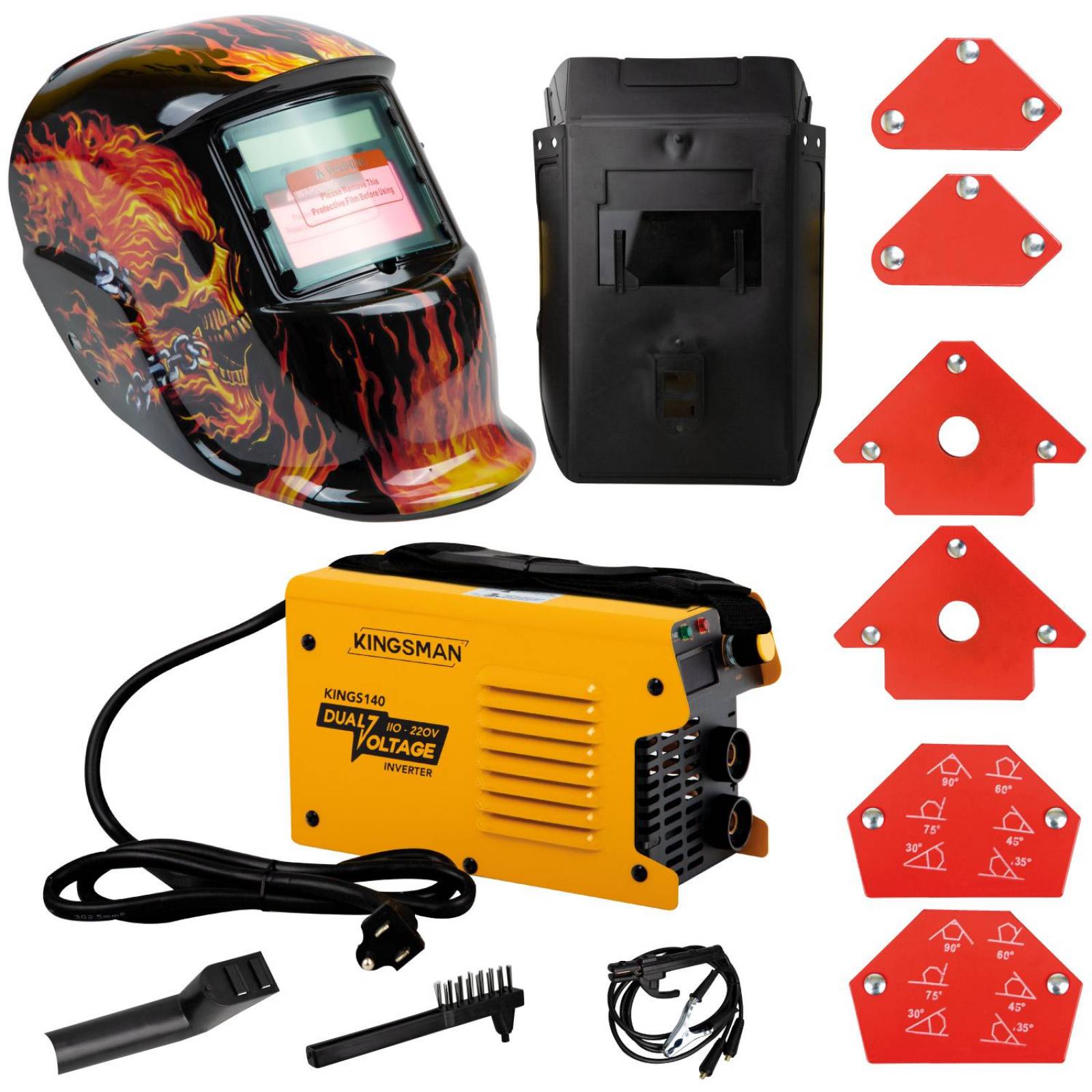 Soldadora Inverter 110-220v C/ Careta Y Escuadras Magneticas