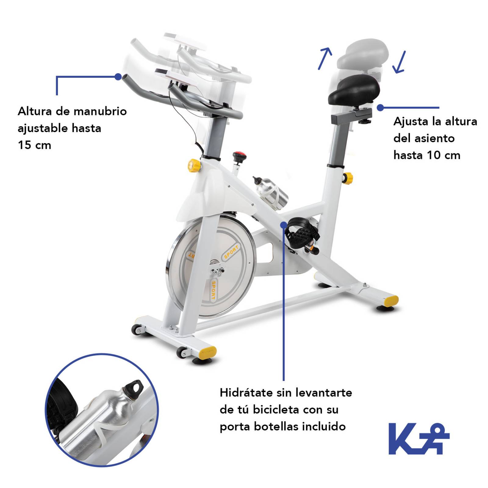 Bicicleta Fija Spinning Interior Ciclismo Deporte KingSports