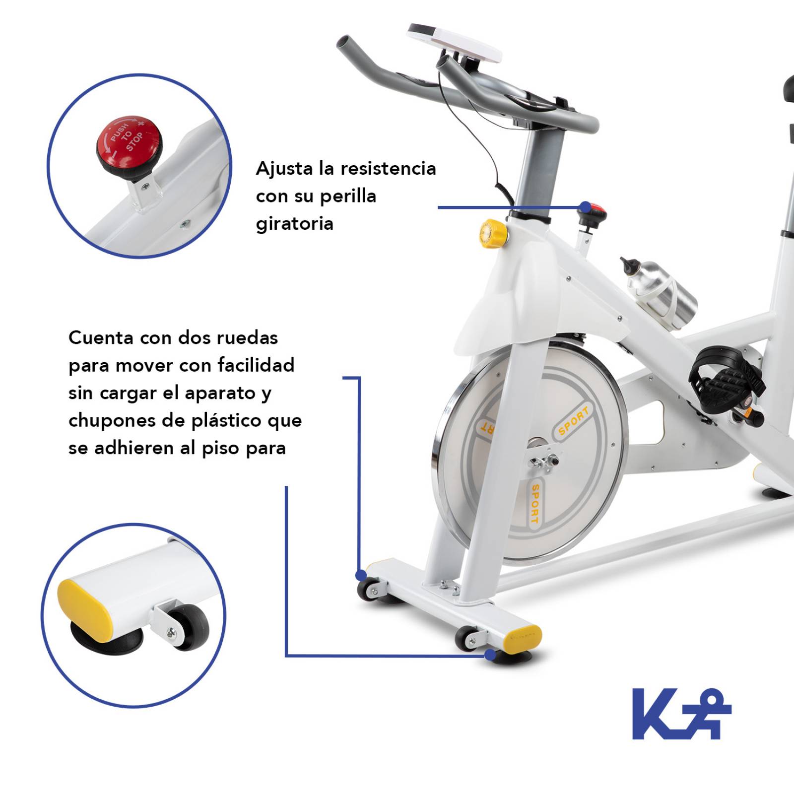 Bicicleta Fija Spinning Interior Ciclismo Deporte KingSports