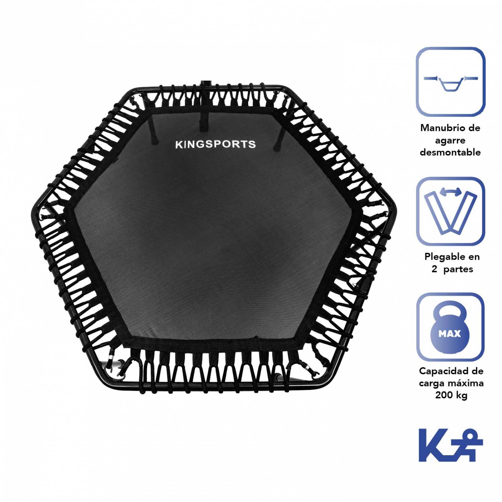 Trampolin Ejercicio Hexagonal Plegable 50in Barra Soporte