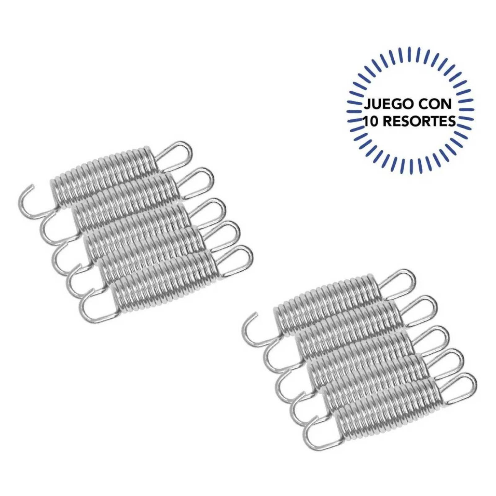 Juego Resortes 12 Cm 10pzas Trampolin Brincolin Repuesto 6ft