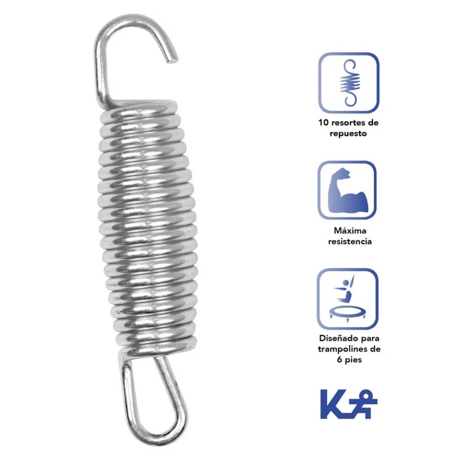 Juego Resortes 12 Cm 10pzas Trampolin Brincolin Repuesto 6ft