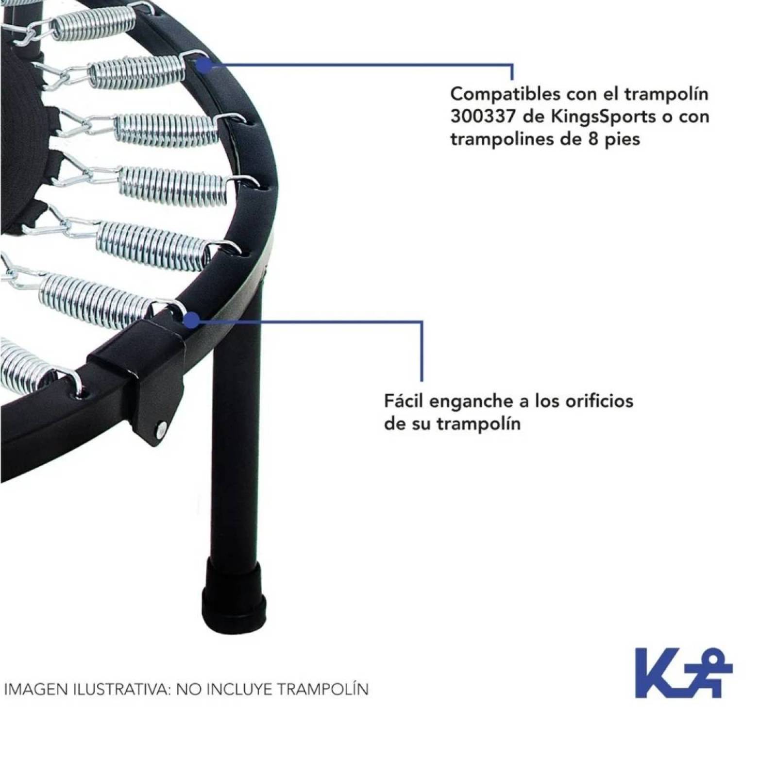 Juego Resortes 13 Cm 10pzas Trampolin Brincolin Repuesto 8ft