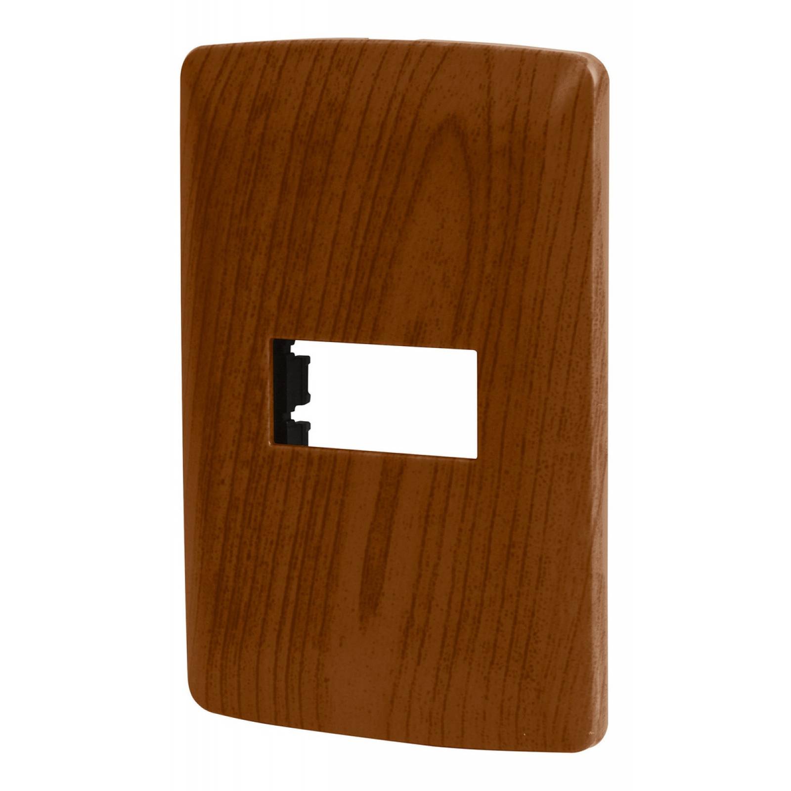 Placa Apagador Contacto Plastico Madera Plata Línea Italiana