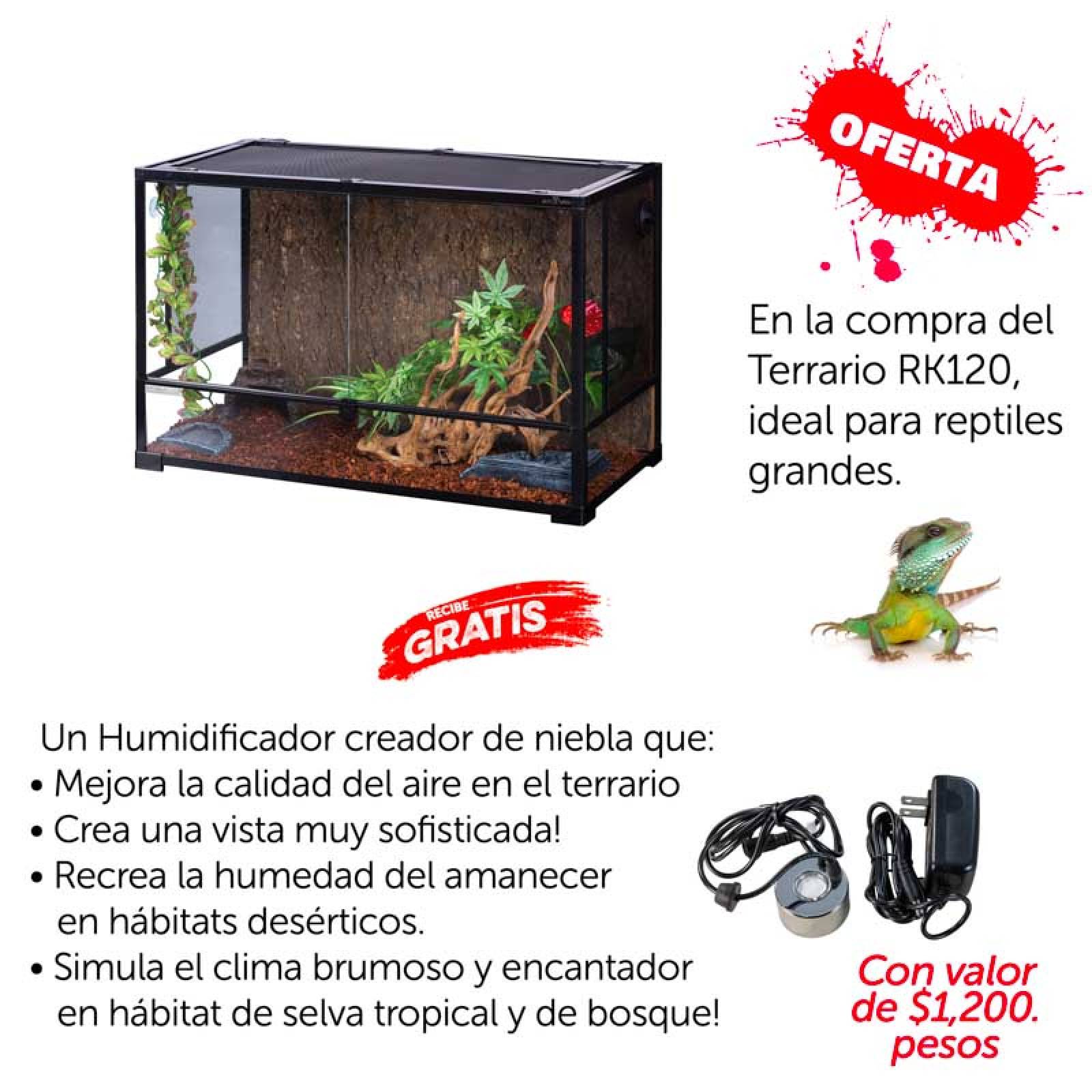 Reptizoo Terrario de Cristal para Reptiles de 250 Litros , 91.4 cm x 45.7 cm x 60 cm. Habitat con doble puerta frontal abatible, ventilación superior y lateral.