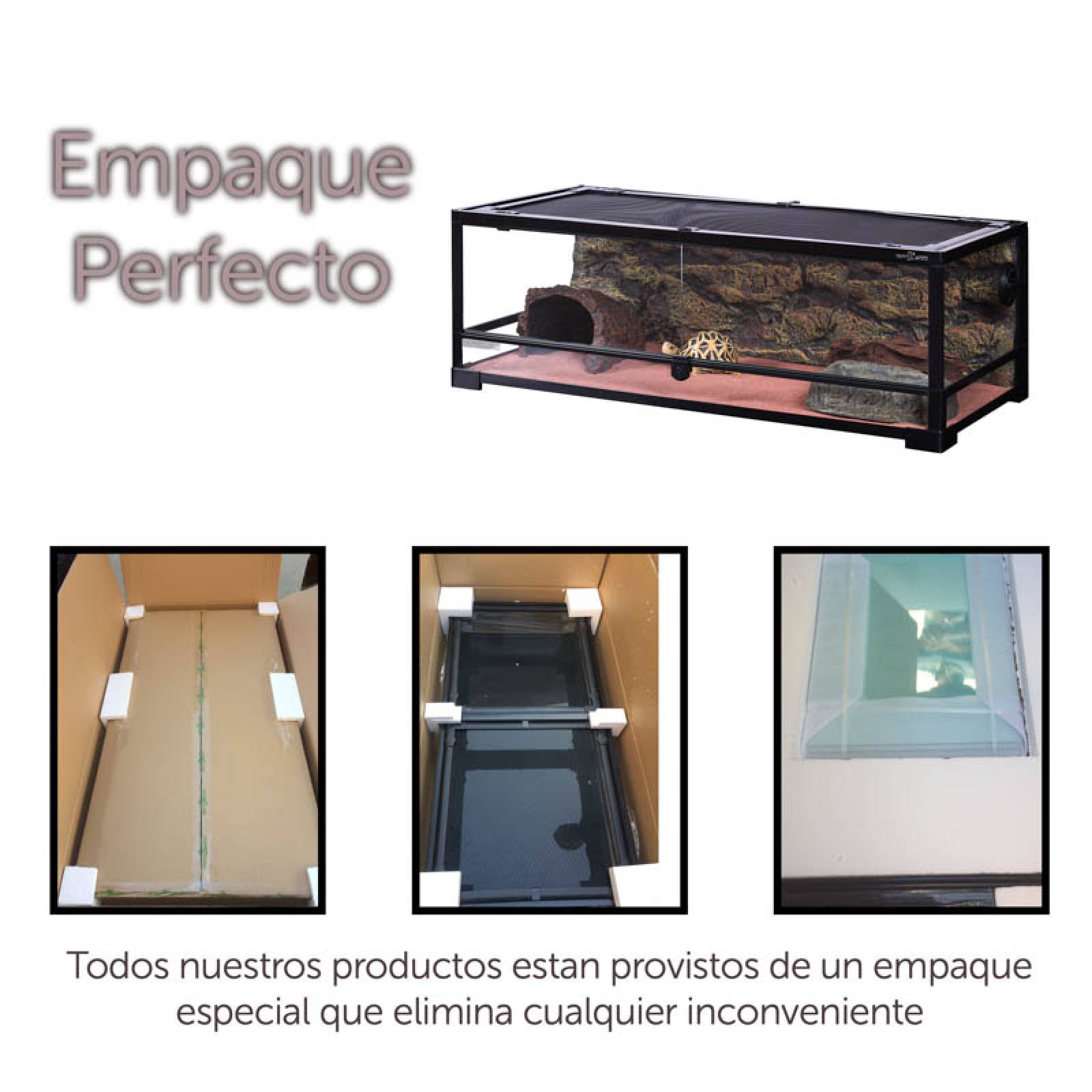 Reptizoo Terrario de Cristal para Reptiles de 250 Litros , 91.4 cm x 45.7 cm x 60 cm. Habitat con doble puerta frontal abatible, ventilación superior y lateral.