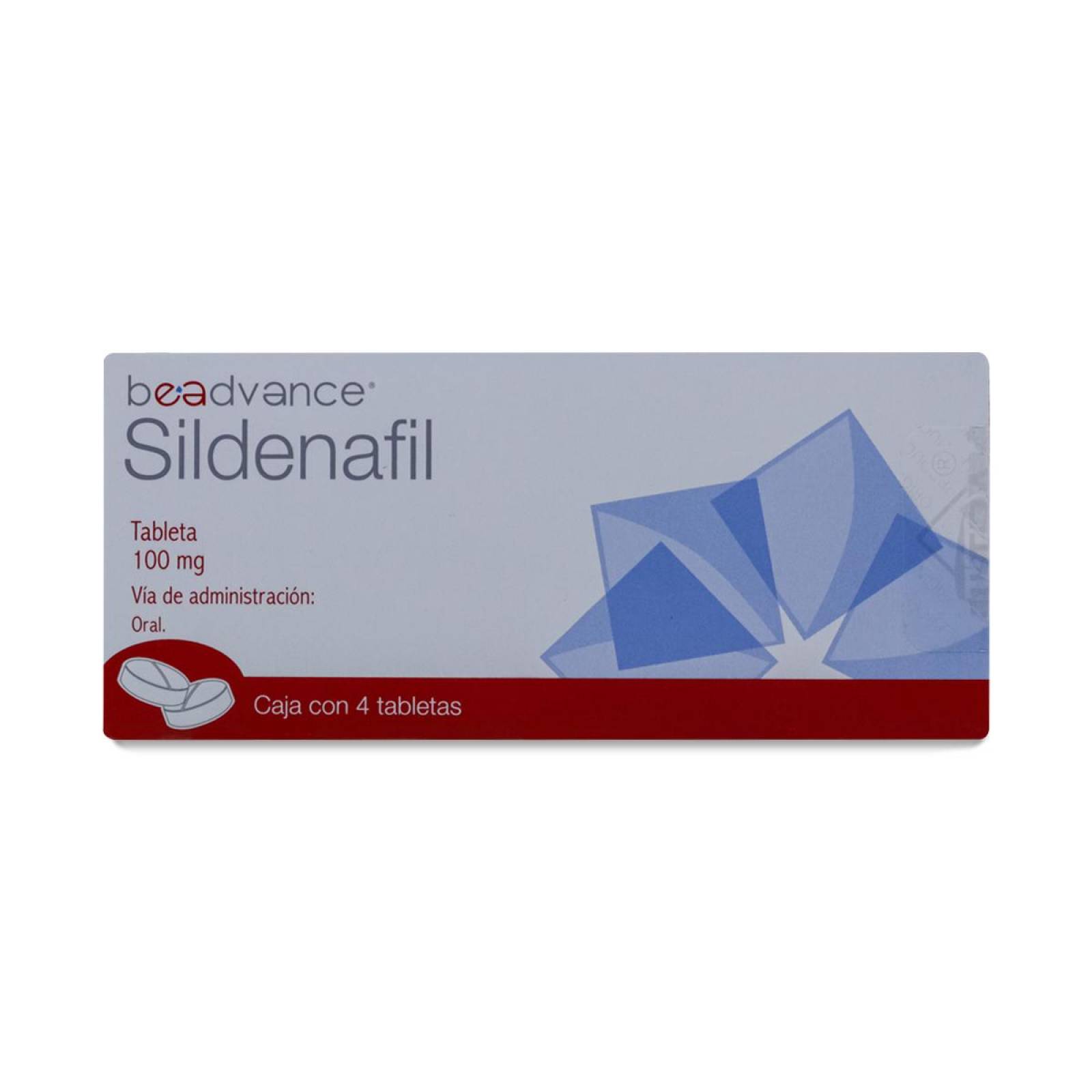 Sildenafil Beadvance, 4 Tabletas De 100 Mg, Ultra