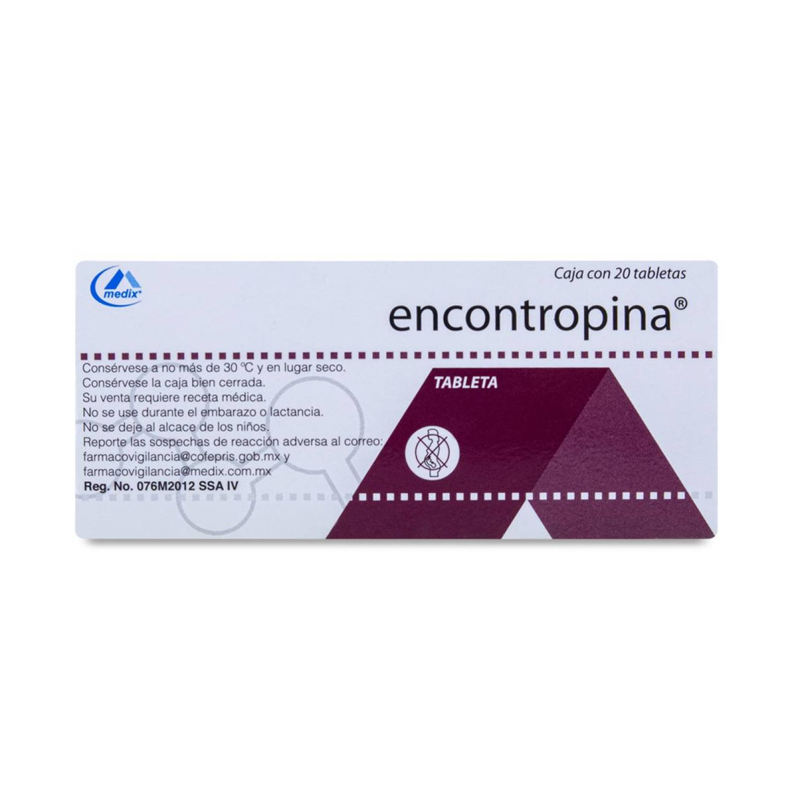 Encontropina Ketorolaco, Hoscina Caja Con 20 Tabs 10 Mg / 20 Mg, Medix 