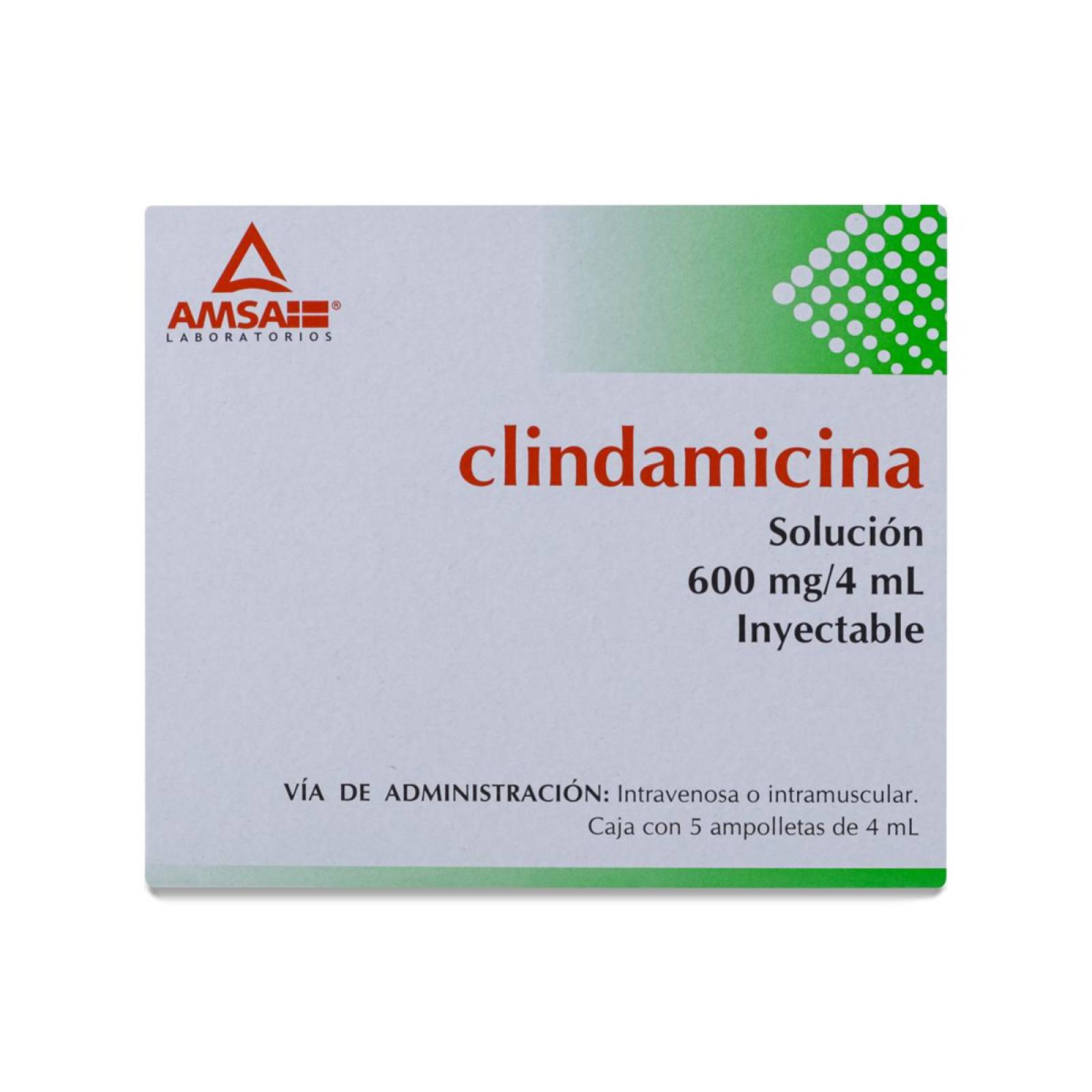 Clindamicina 600 Mg C/5 Amp 4Ml Amsa 