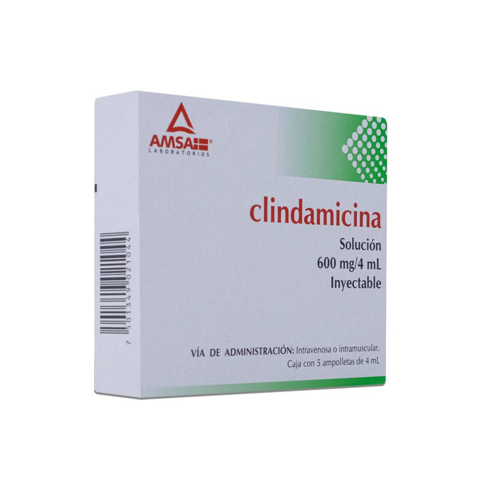 Clindamicina 600 Mg C/5 Amp 4Ml Amsa 