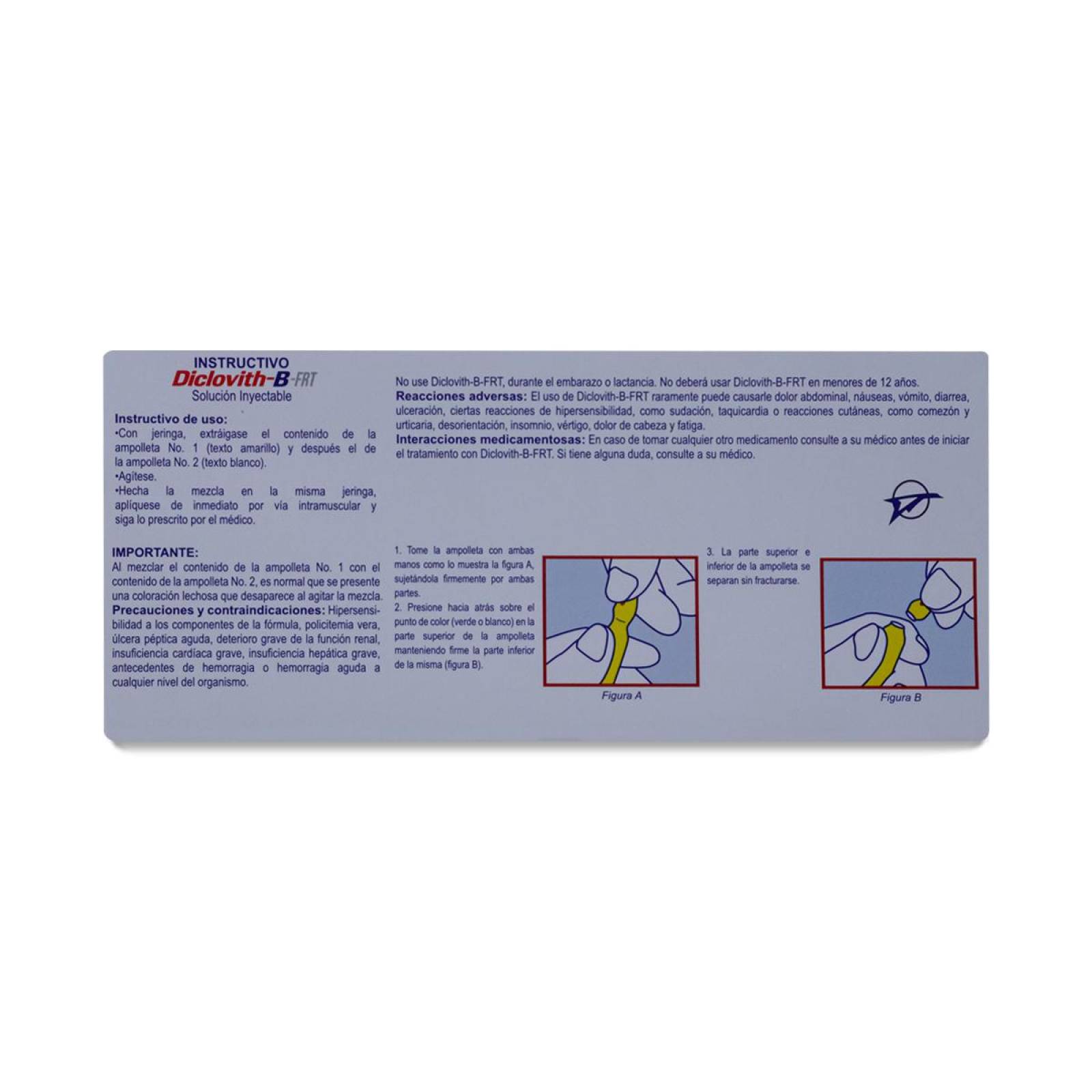 Diclovith-B, Caja Con 3 Ampolletas No.1 Y 3 Ampolletas No.2 Y 3 Jeringas Esteriles Desechables, Sons 