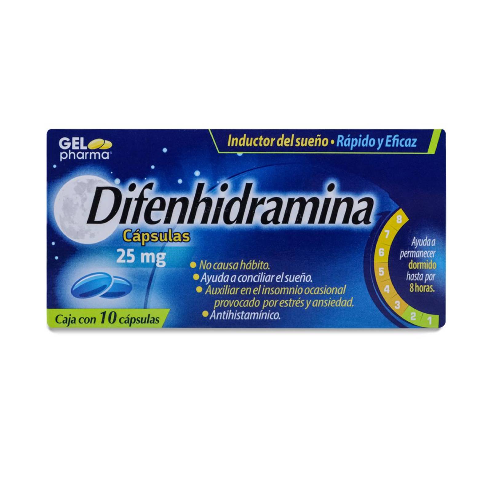 Difenhidramina, Caja Con 10 Capsulas, Gelpharma 