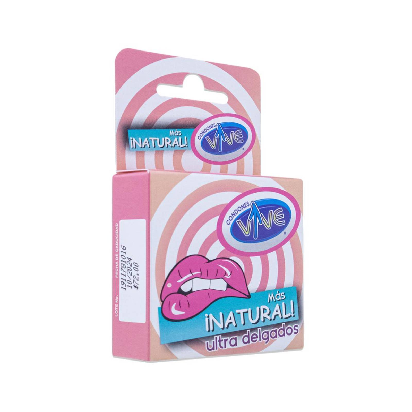 Condones Vive Mas Natural, Caja Con 3 Condones, Allen 