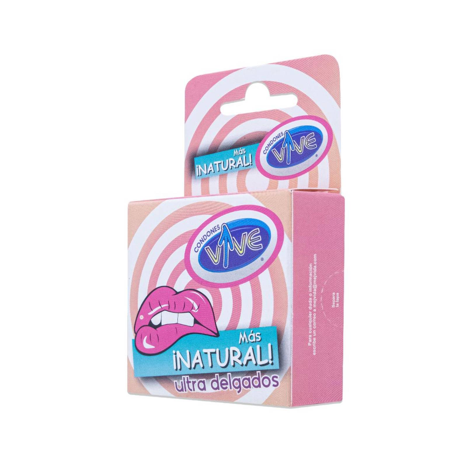 Condones Vive Mas Natural, Caja Con 3 Condones, Allen 