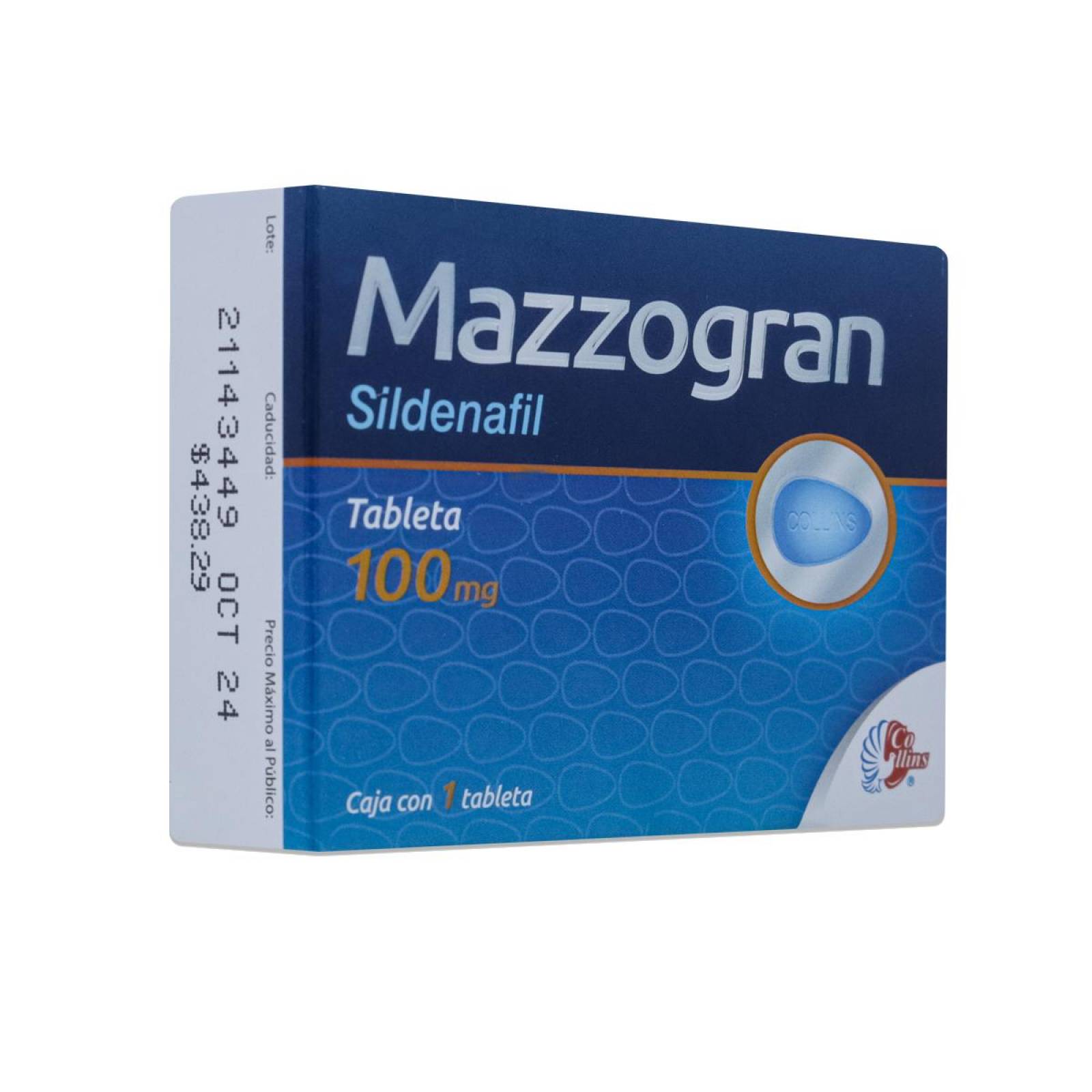 Sildenafil Mazzogran, Caja Con 1 Tableta De 100 Mg