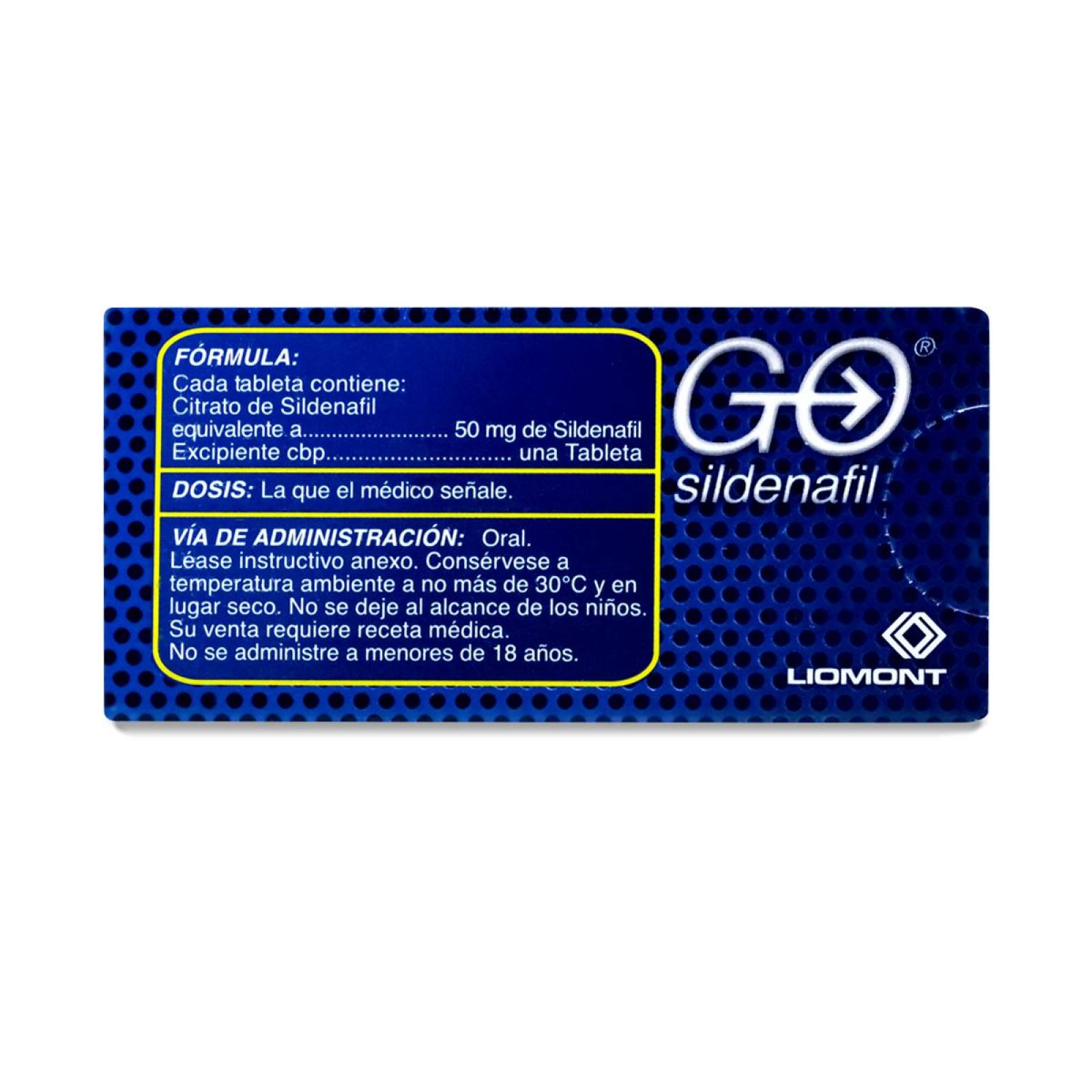 Sildenafil Go, 1 Tableta De 50 Mg, Liomont 