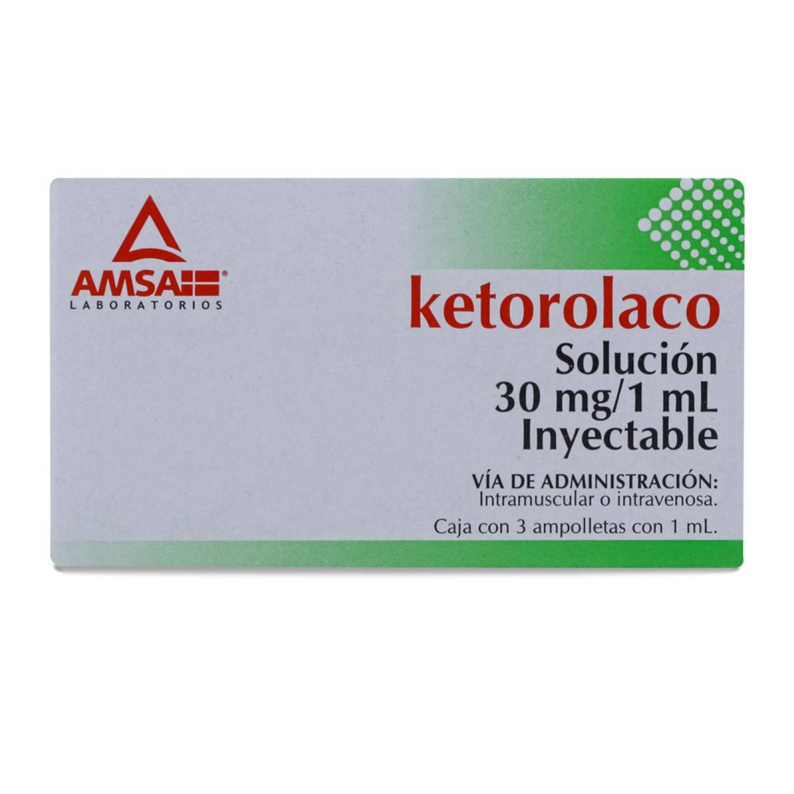 Ketorolaco 3 Amp 30 Mg/ Ml 